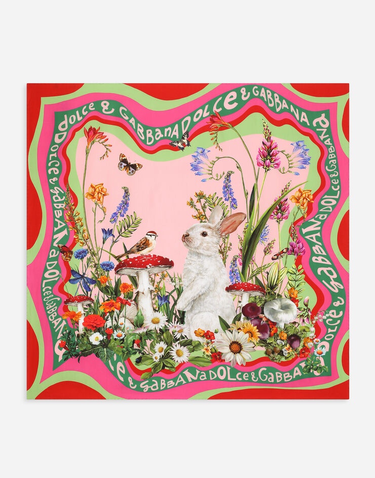 Rabbit-print silk scarf - 1