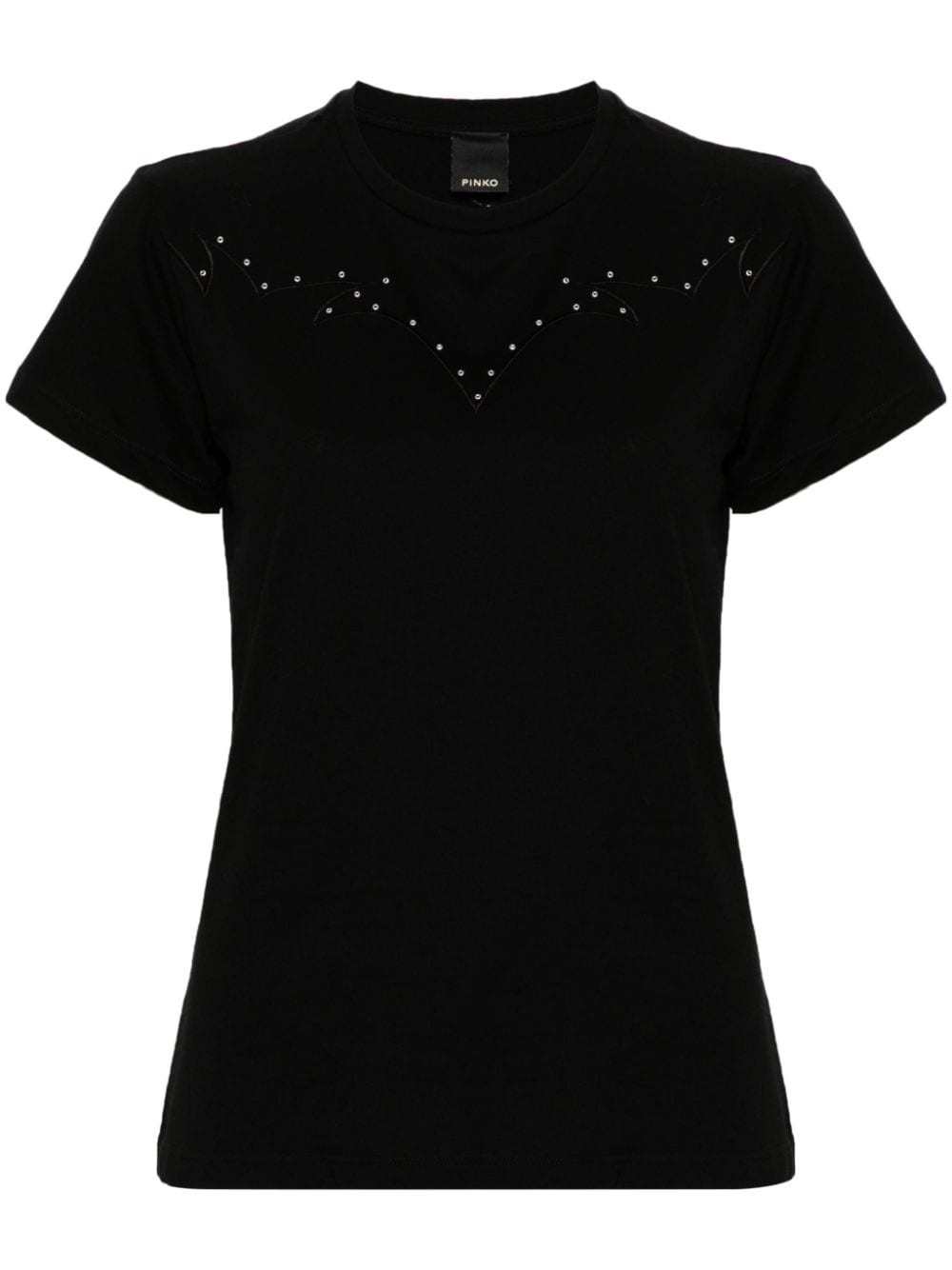 eyelet-detailing cotton T-shirt - 1