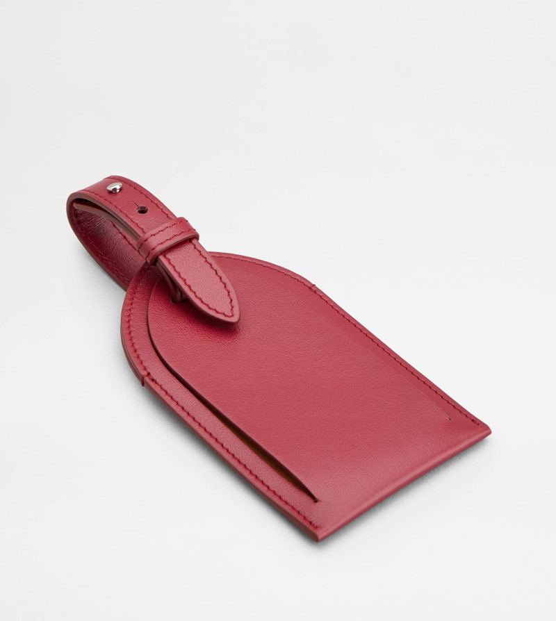 ADDRESS TAG IN LEATHER - RED 3