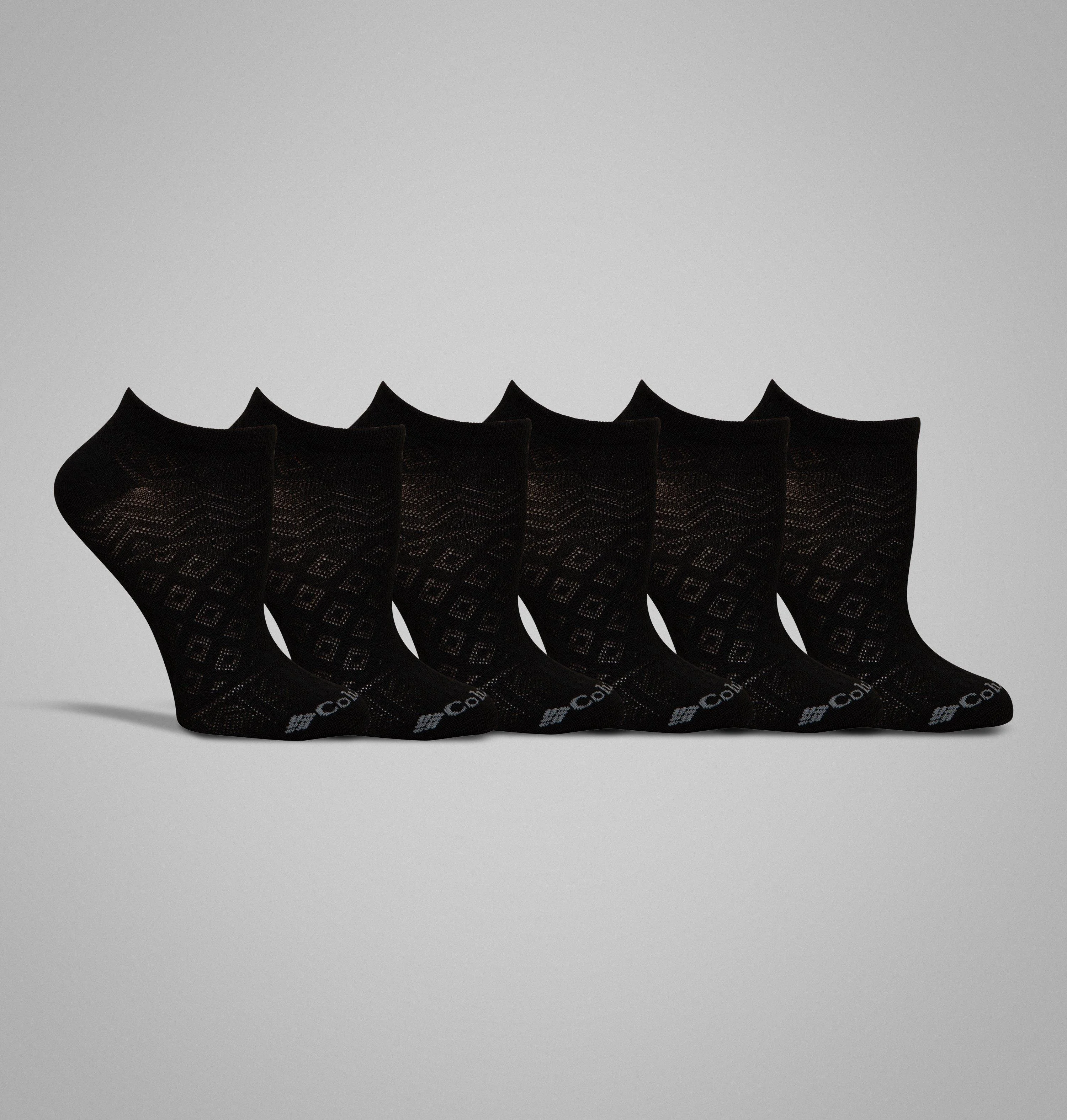 Women's No Show Pattern Mesh Socks - 6 Pack - 1