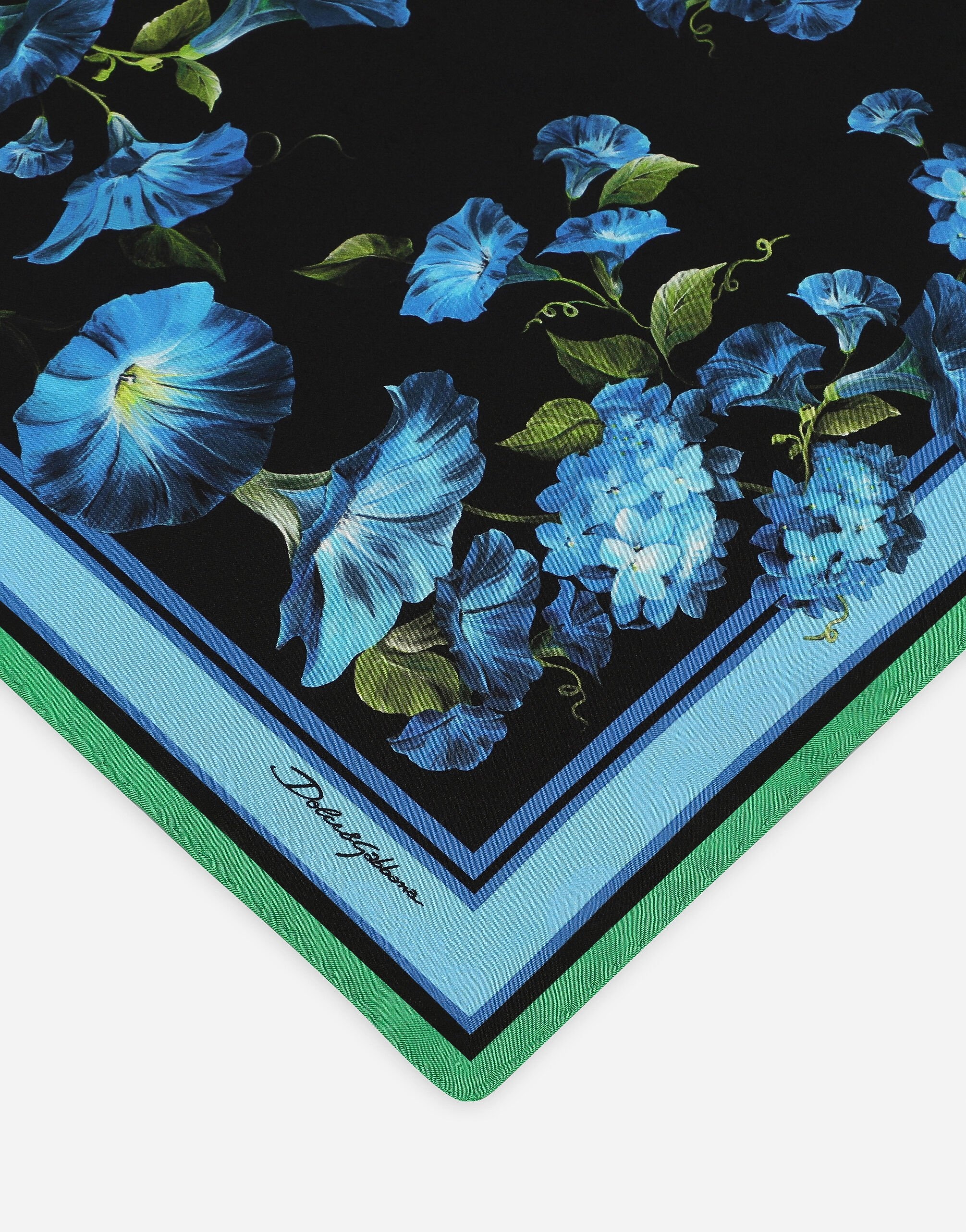 Bluebell-print twill scarf (50 x 50) - 2