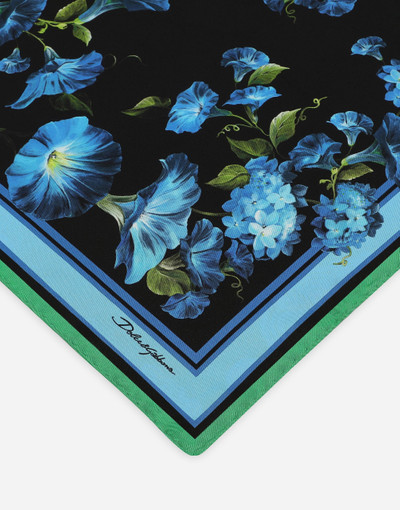 Dolce & Gabbana Bluebell-print twill scarf (50 x 50) outlook
