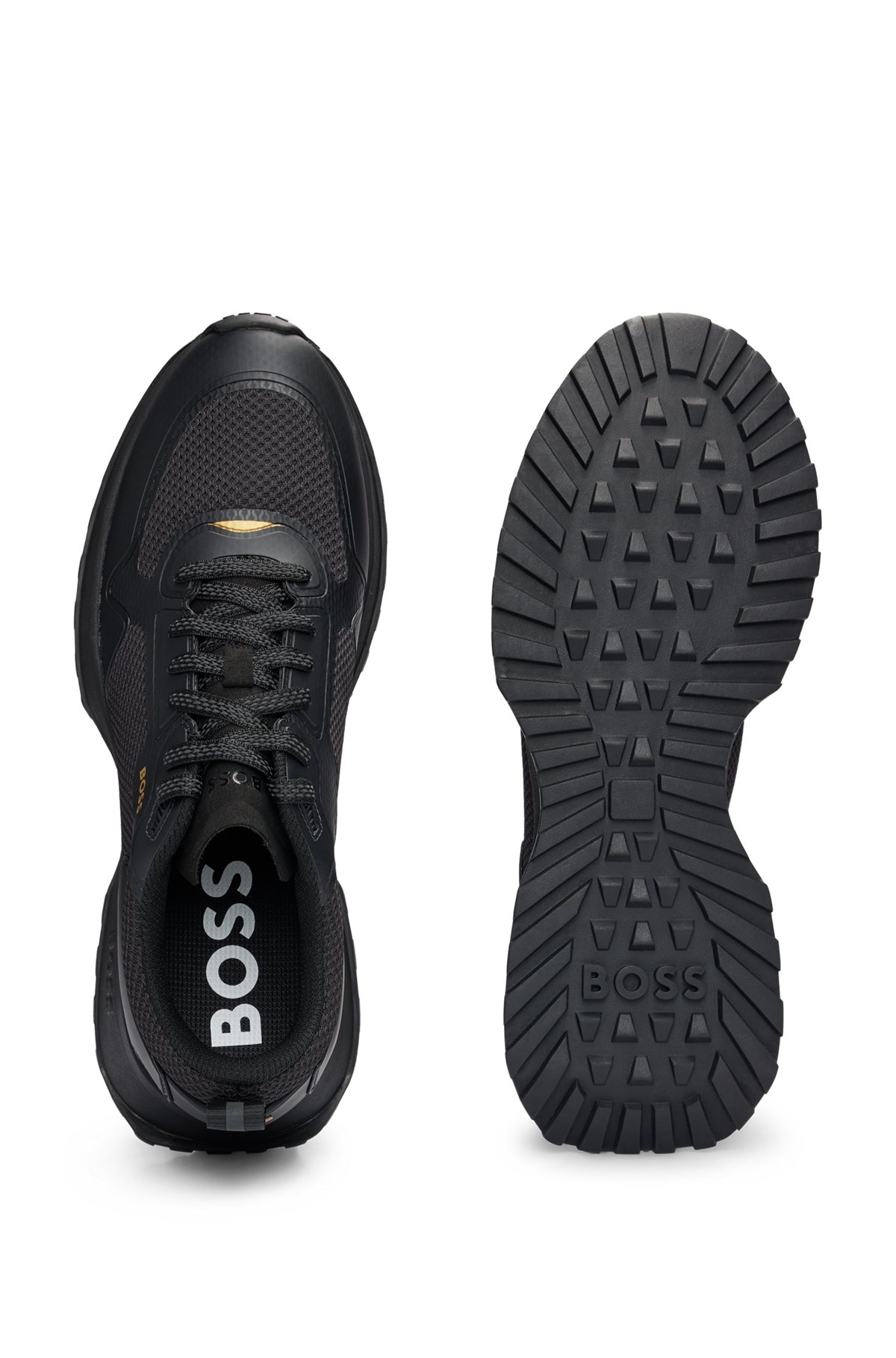 MIXED-MATERIAL TRAINERS WITH MESH DETAILS AND BRANDING - 4