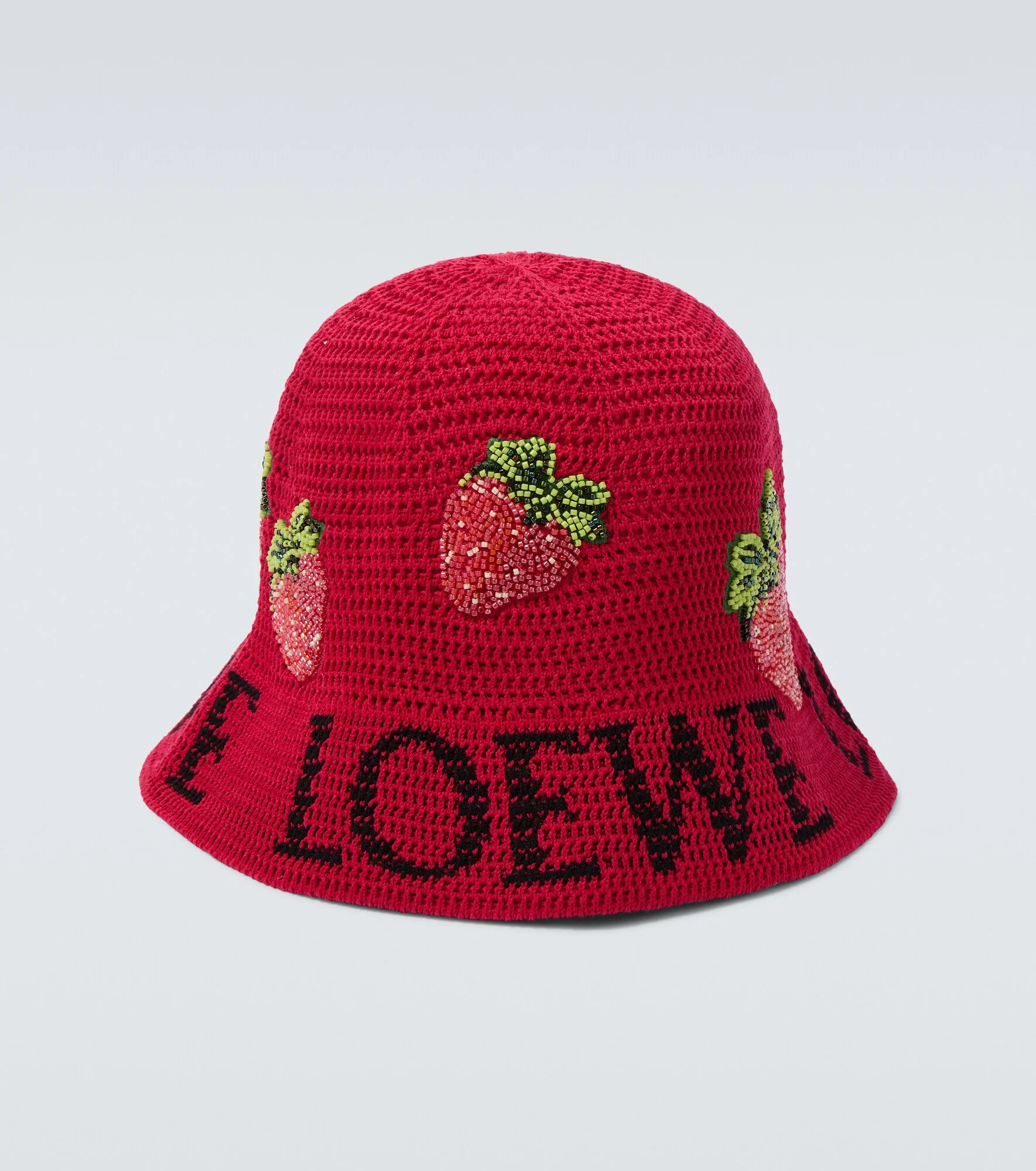 Strawberry beaded bucket hat - 1