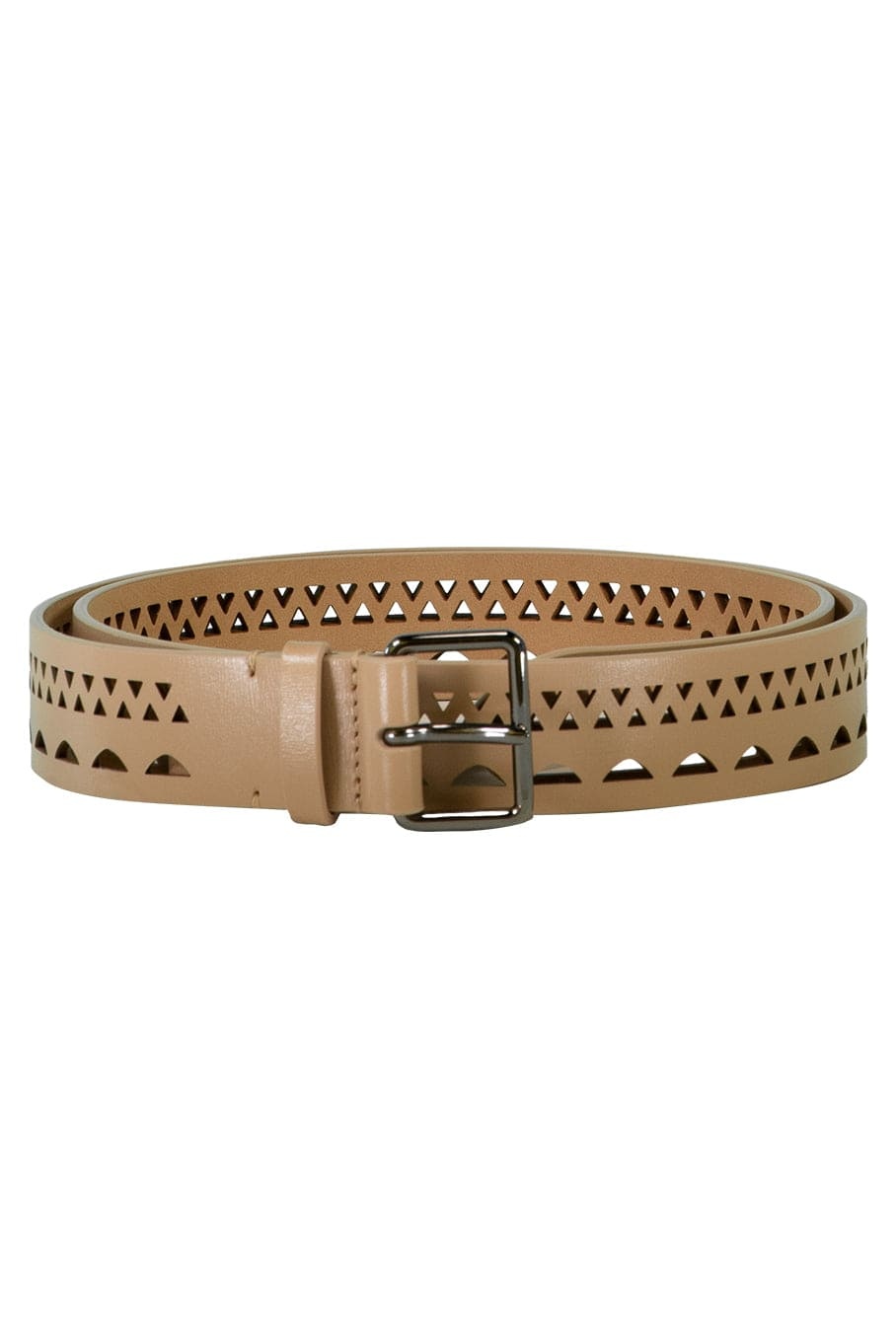 Open Work Leather Belt - 1