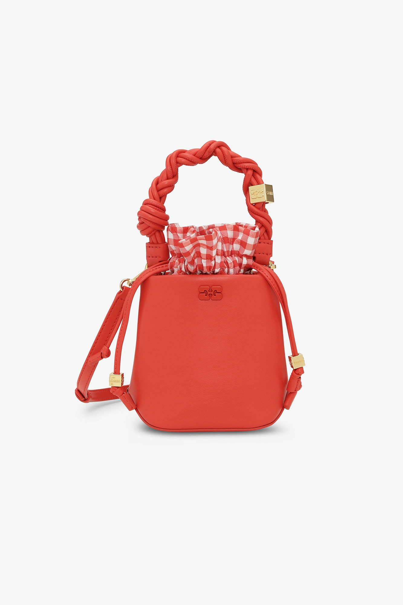 RED MINI GANNI BOU BUCKET BAG - 1
