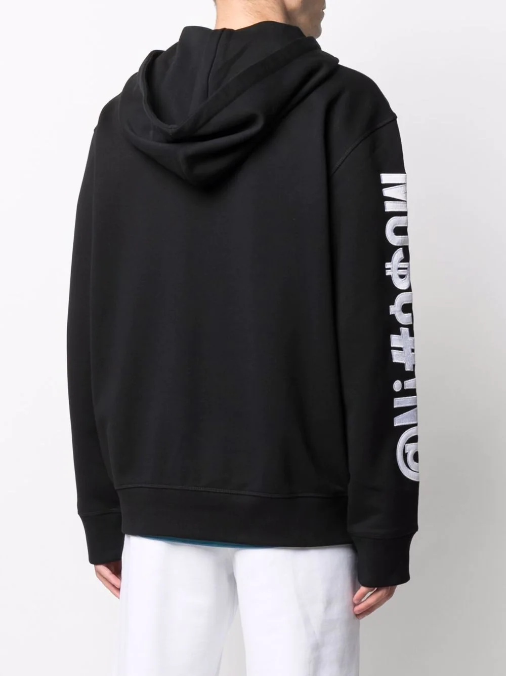 Symbols logo-print zipped hoodie - 4