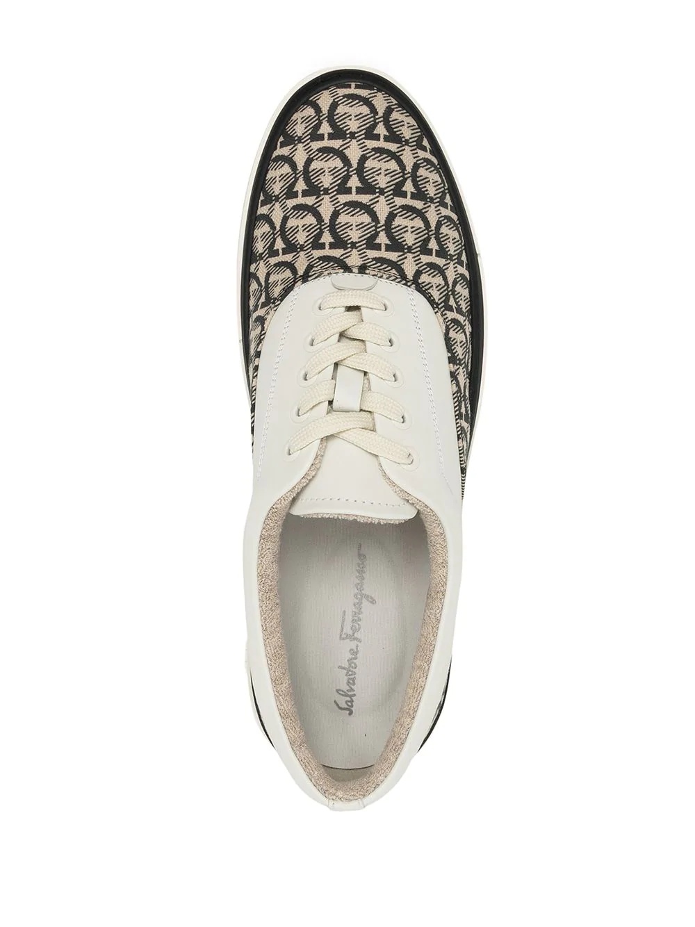 Oxford Gancini-print low-top sneakers - 4