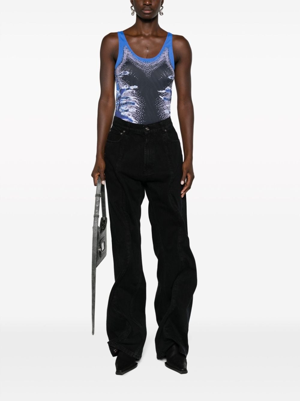 crinkle straight-leg jeans - 3