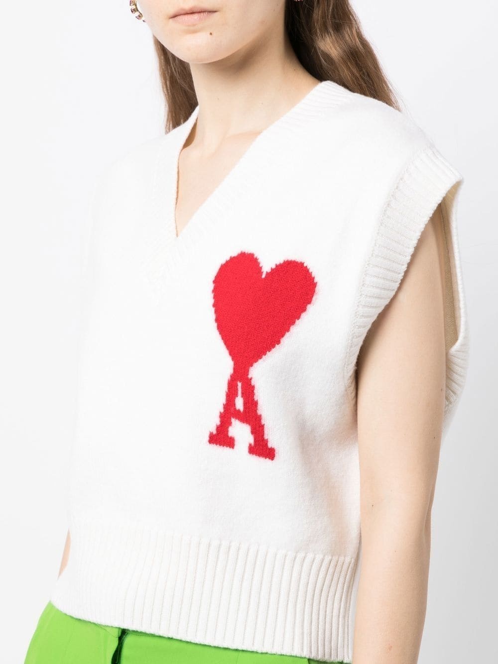 logo-intarsia knit vest - 5