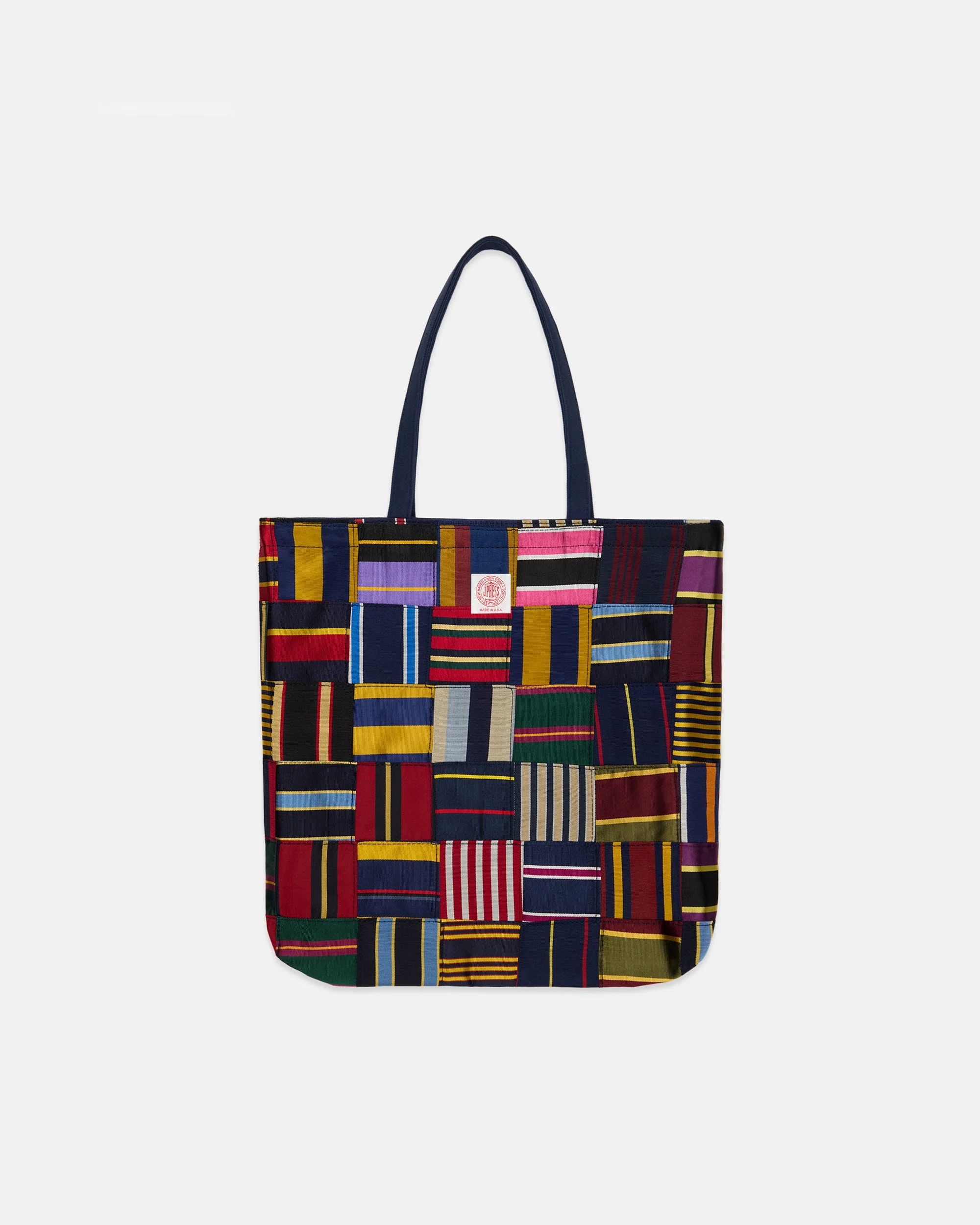 MADE-IN-USA PATCHWORK SILK REPP TOTE BAG - 1
