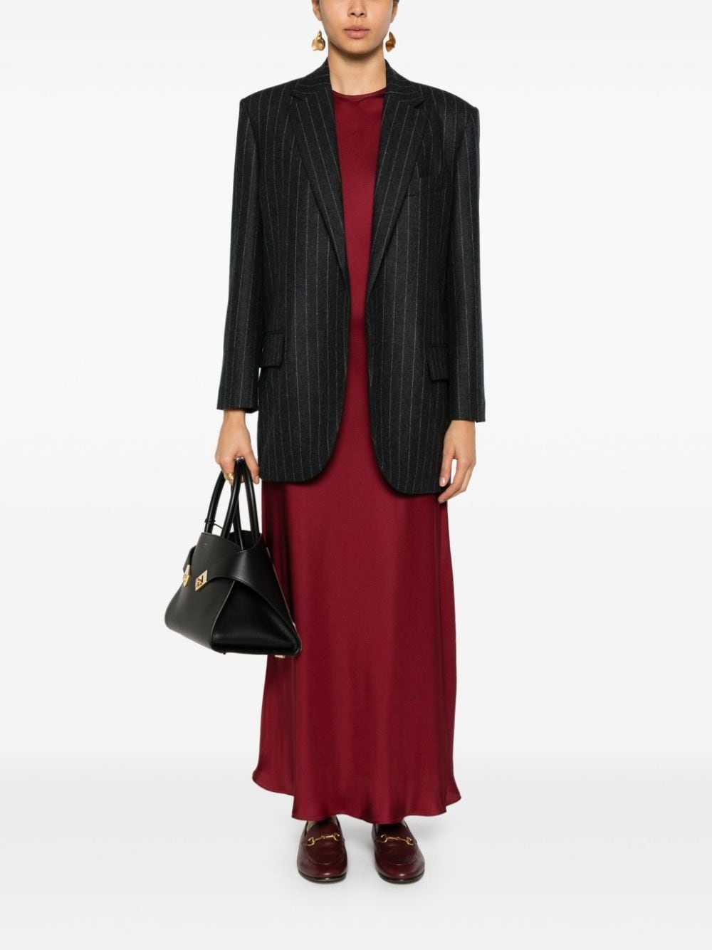 pinstriped wool blazer - 2
