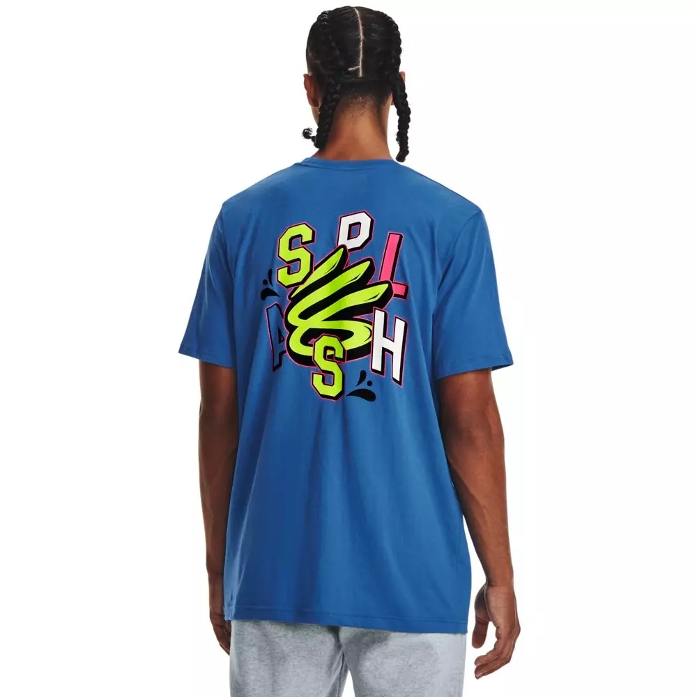 Men's Curry Splash Party Short-Sleeve T-Shirt-Blue/White - 2