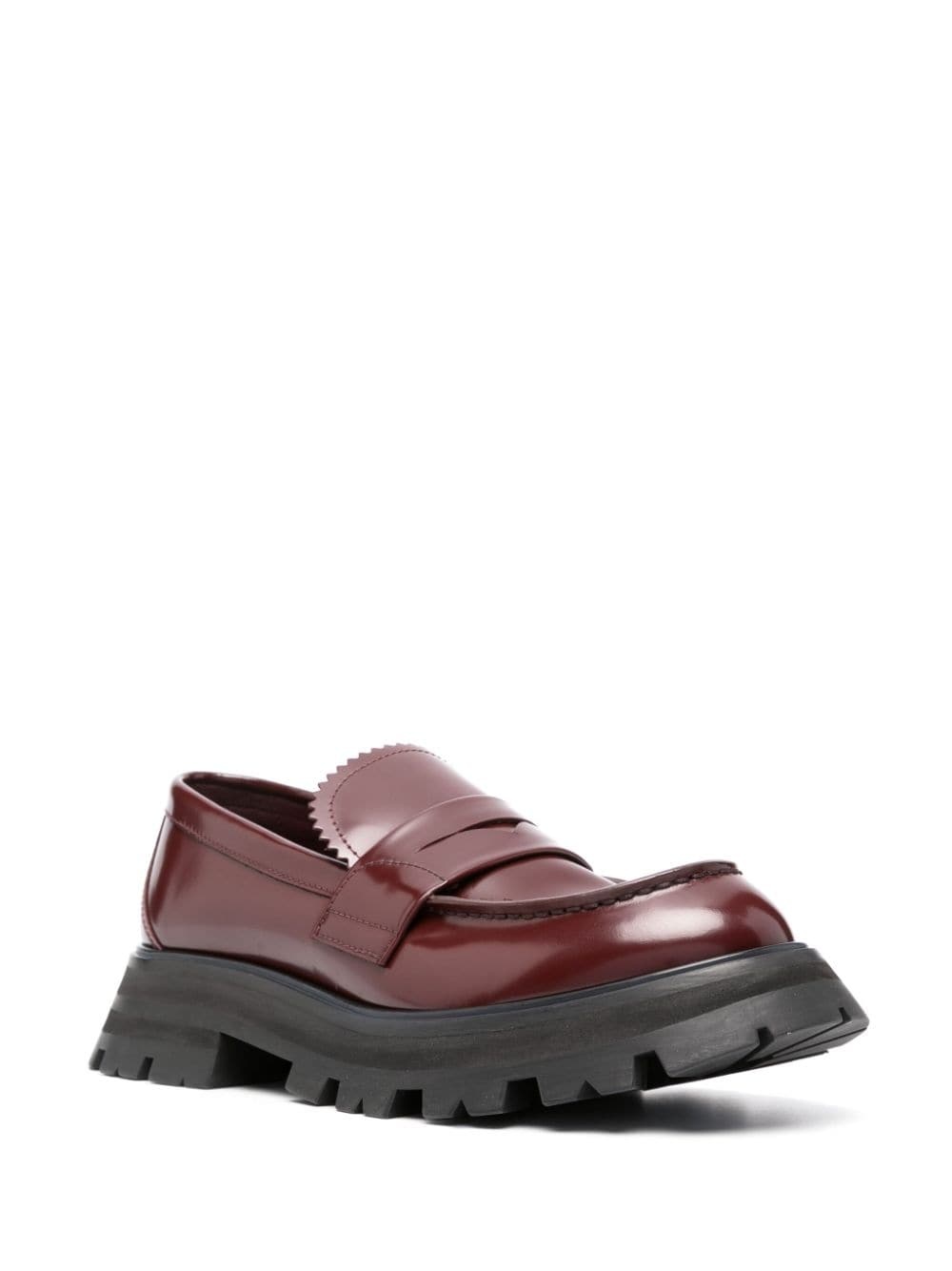 ridged-sole leather loafers - 2