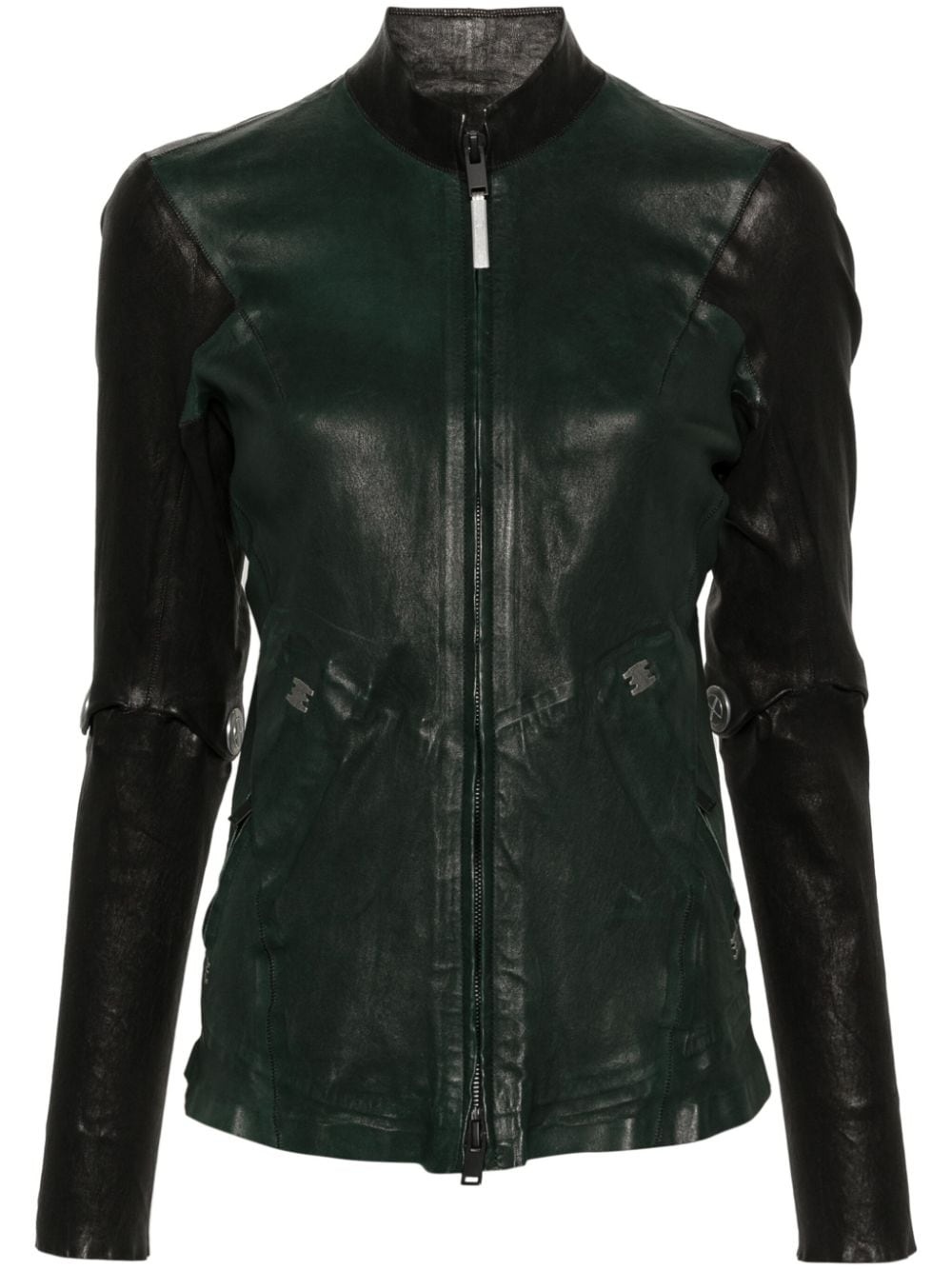 two-tone leather jacket - 1