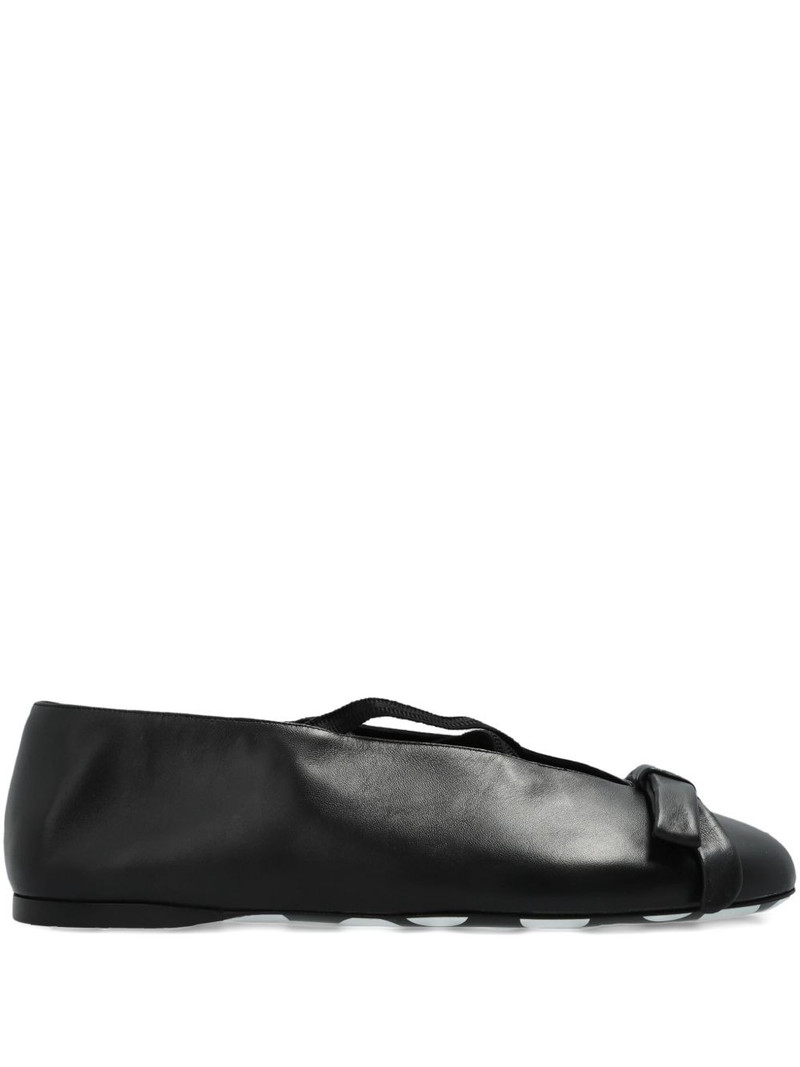 bow-detail leather ballet flats 1