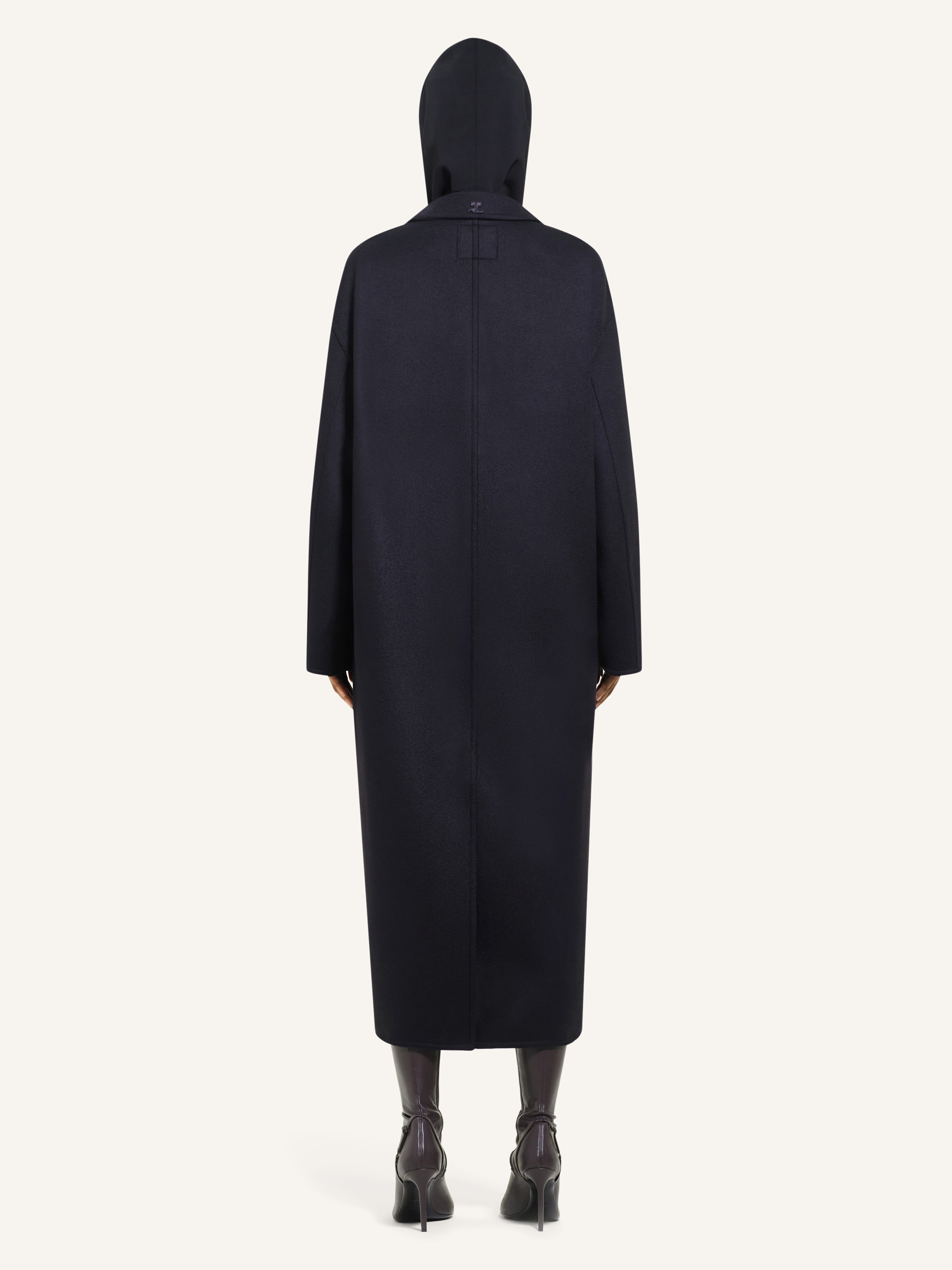 LONG DOUBLE FACE COCOON COAT - 4