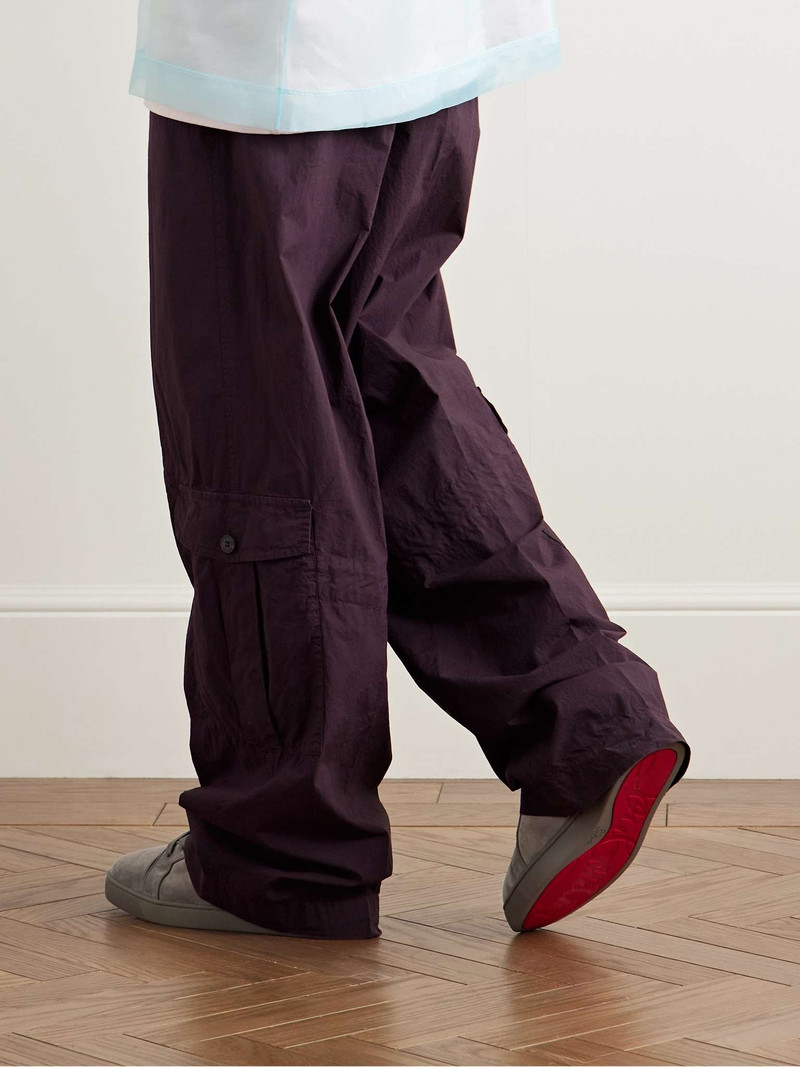 Christian Louboutin Louis Junior Grosgrain-Trimmed Suede Sneakers outlook