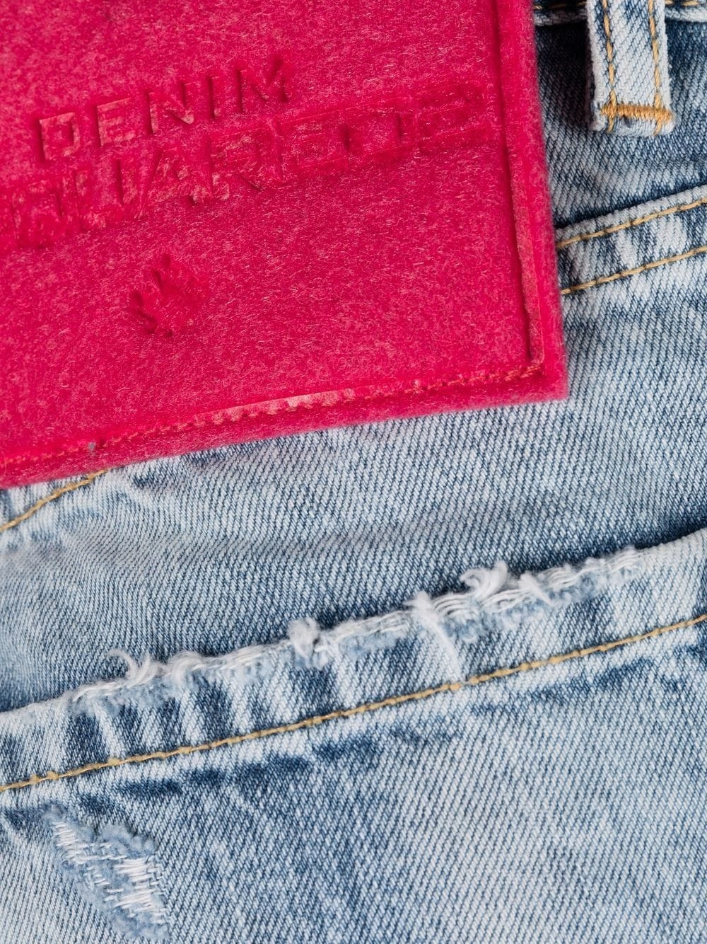 distressed straight-leg jeans - 7