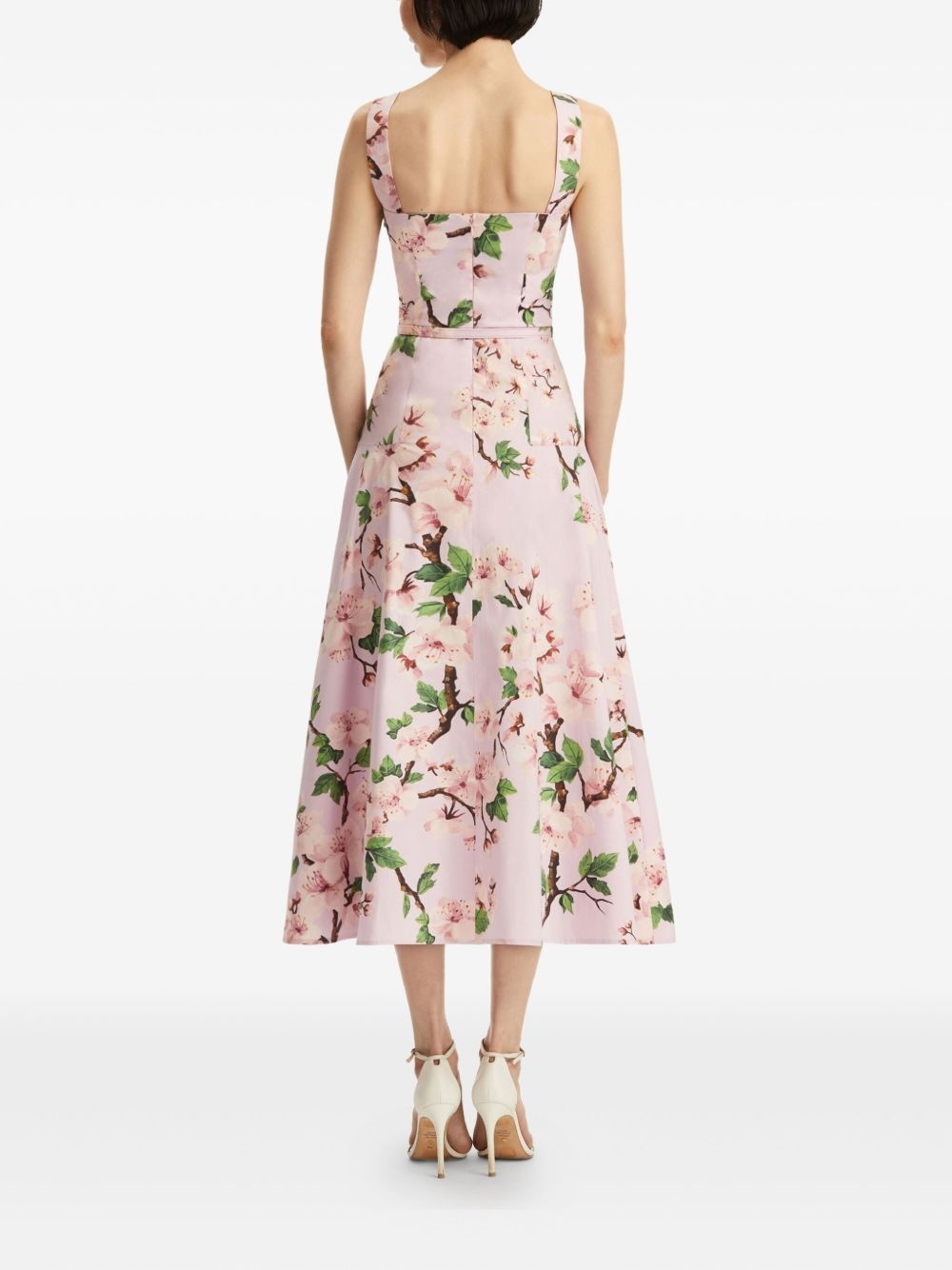 Cherry Blossom-print poplin dress - 4