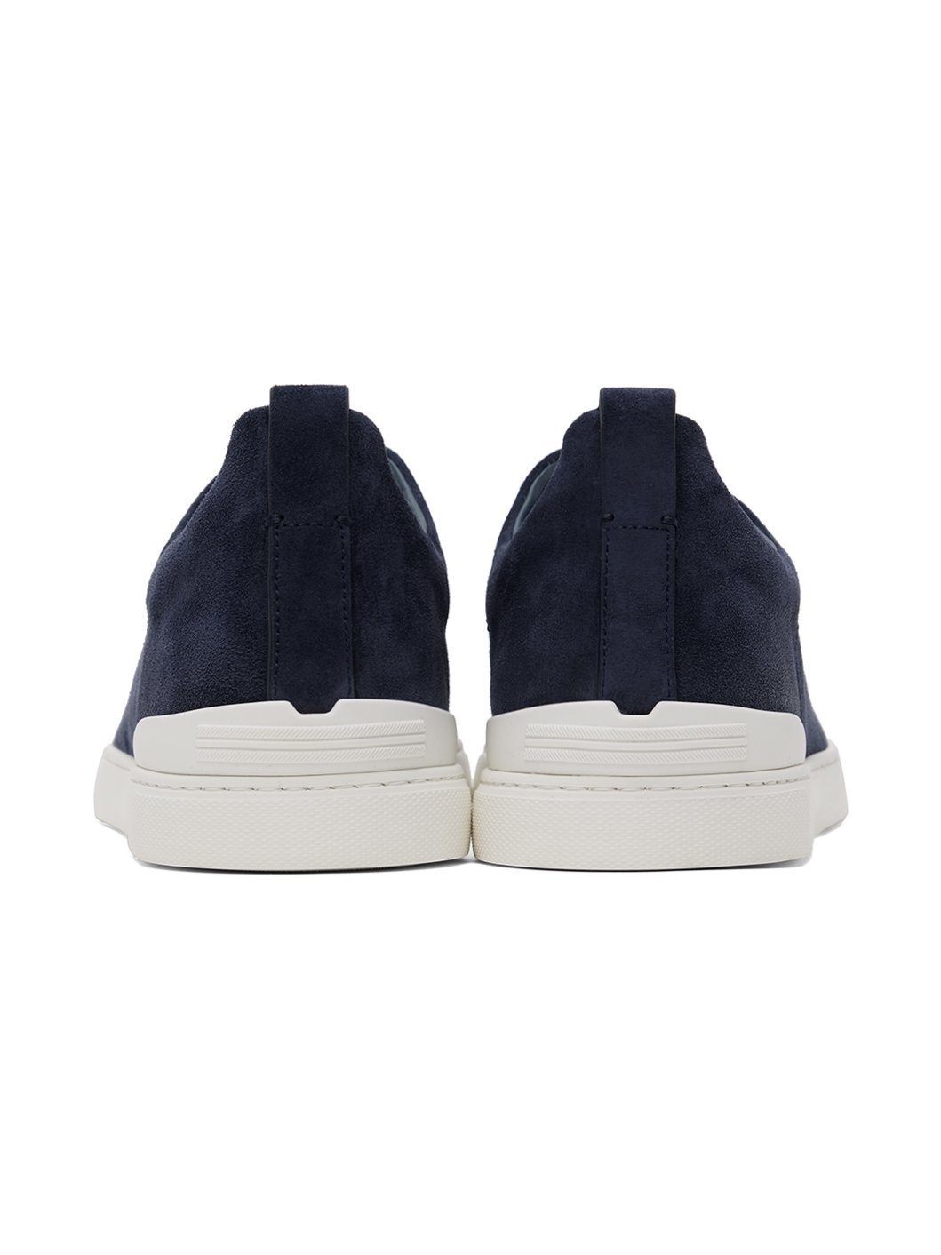 Blue Suede Triple Stitch Sneakers - 2