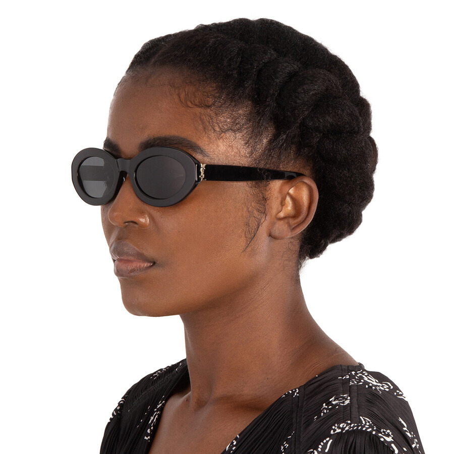 Saint Laurent Black Oval Ladies Sunglasses SL M136 001 52 - 2