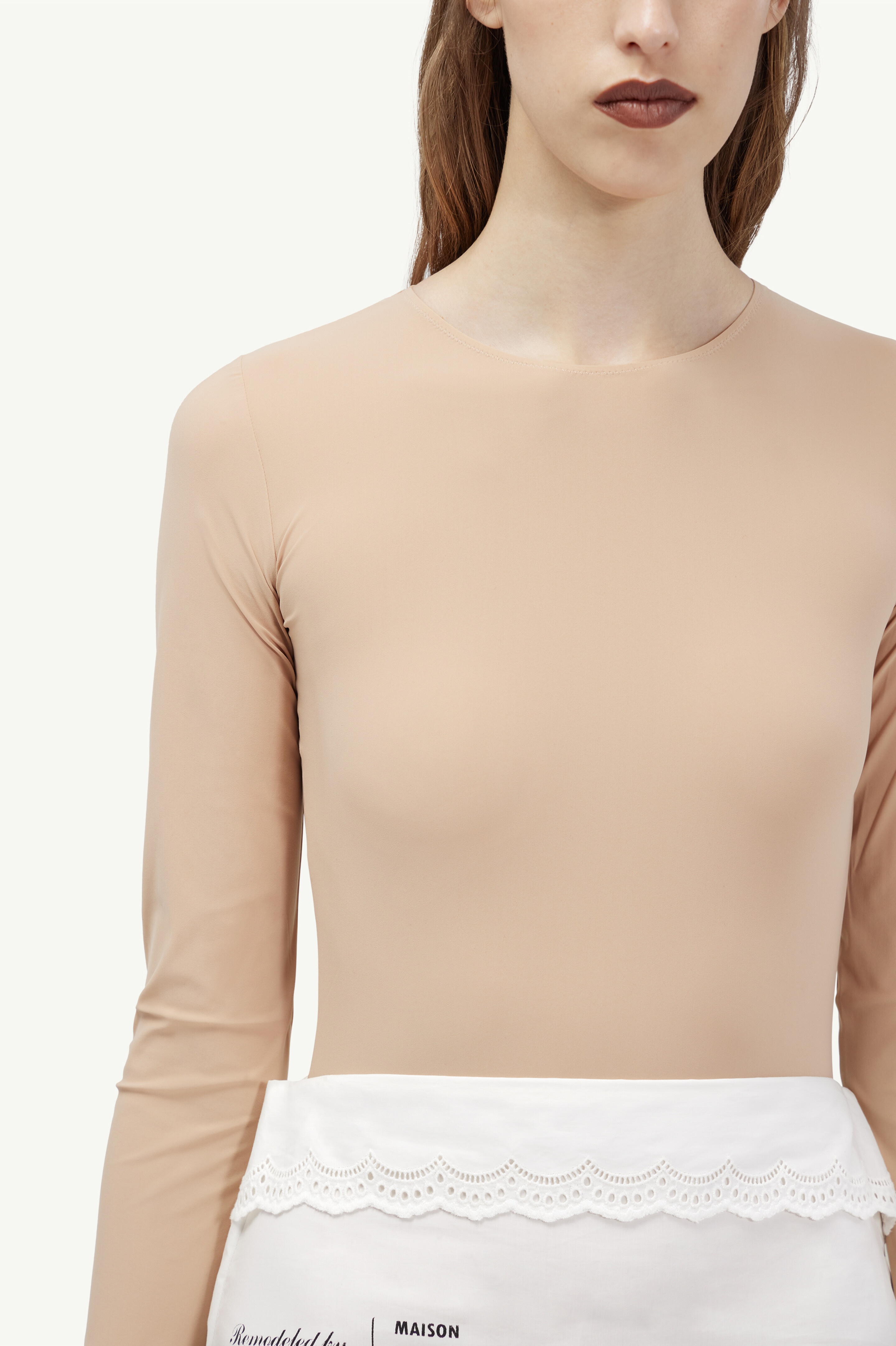 MM6 Maison Margiela off-shoulder long-sleeved Bodysuit - Farfetch