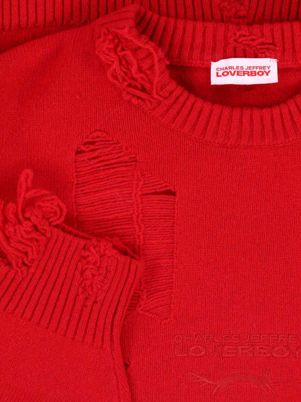 distressed long-sleeve sweater - 3