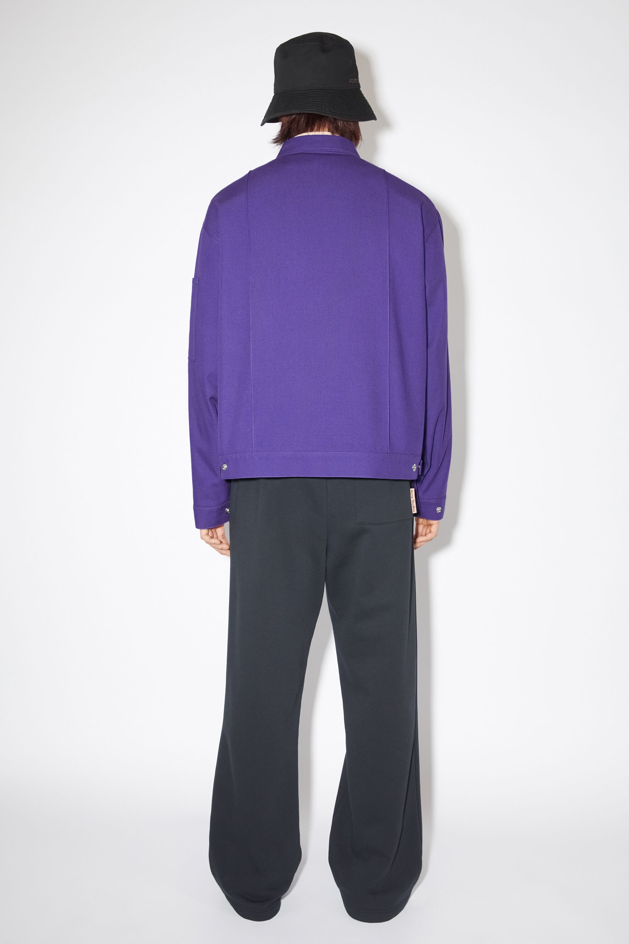Cotton blend overshirt - Electric purple - 3