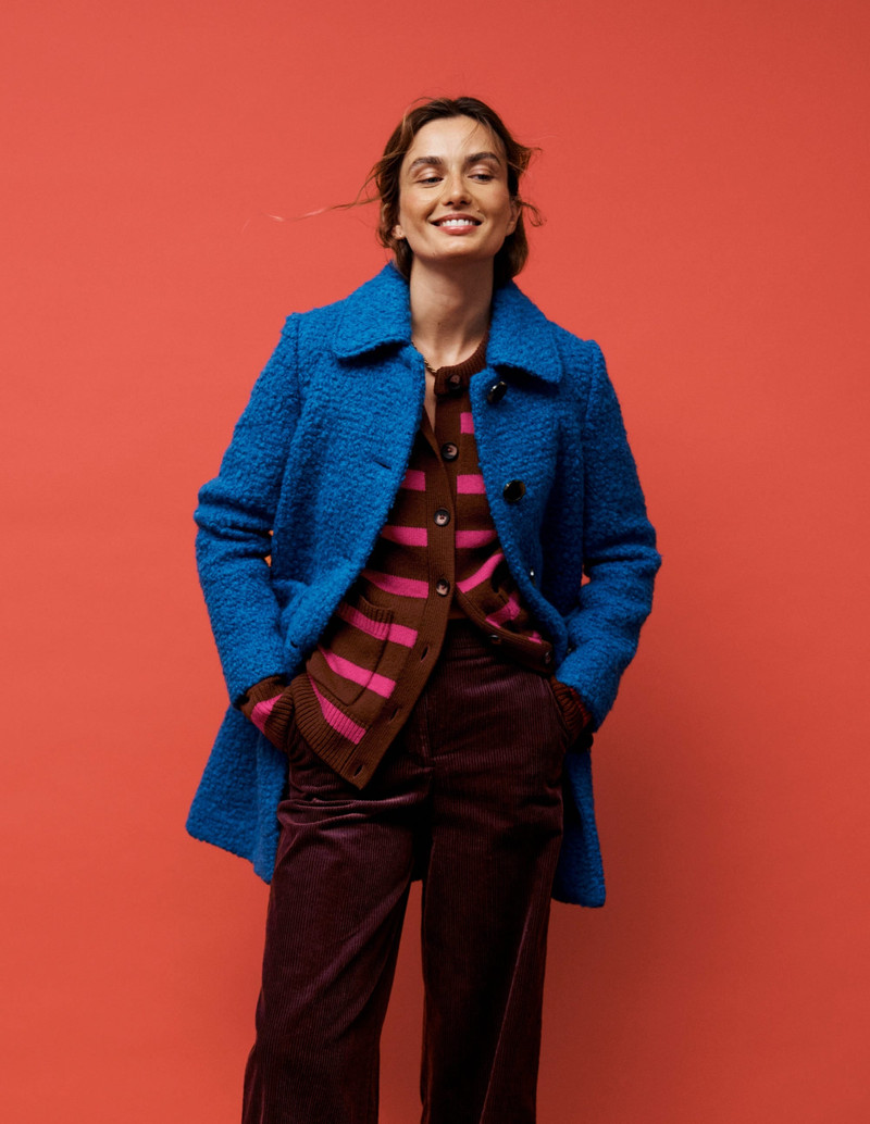 Marion Merino Cardigan-Raw Umber, Brilliant Pink 6