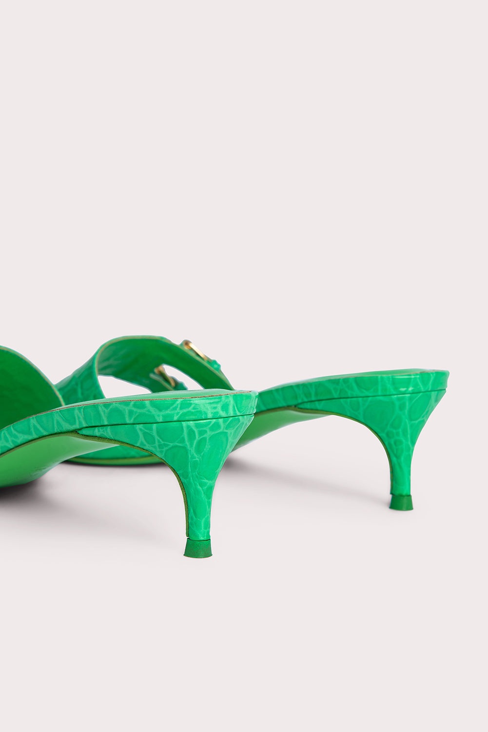 Roni Super Green Circular Croco Embossed Leather - 6