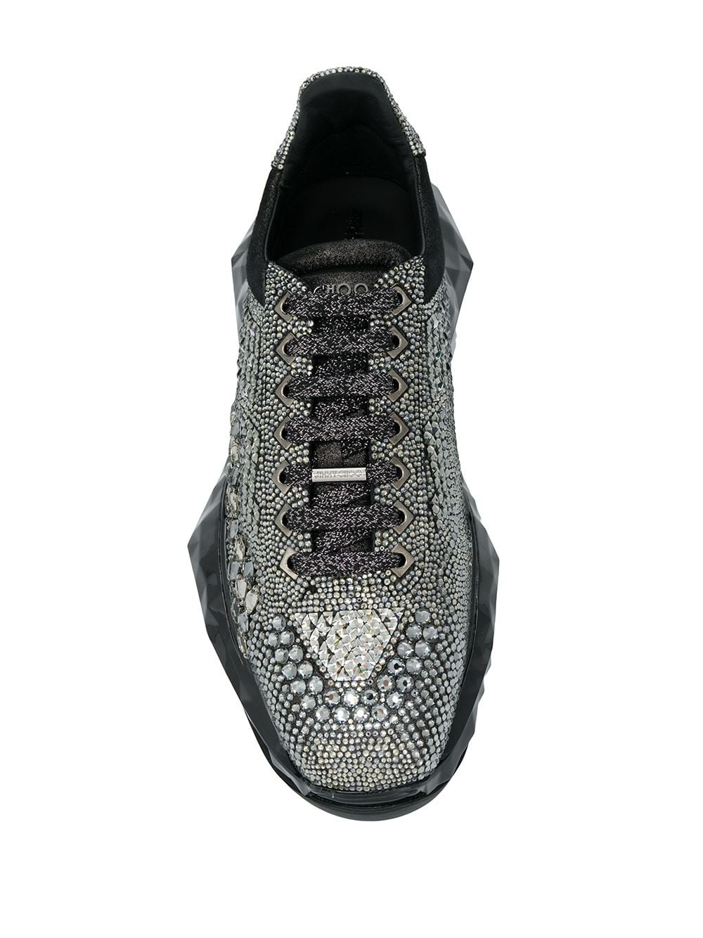 Diamond crystal-embellished low-top sneakers - 4