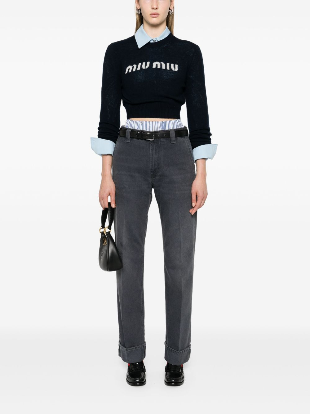 mid-rise straight-leg trousers - 2