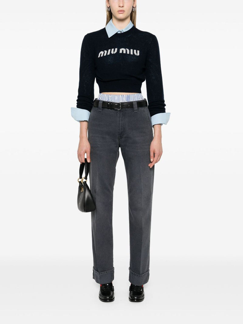 Miu Miu mid-rise straight-leg trousers outlook