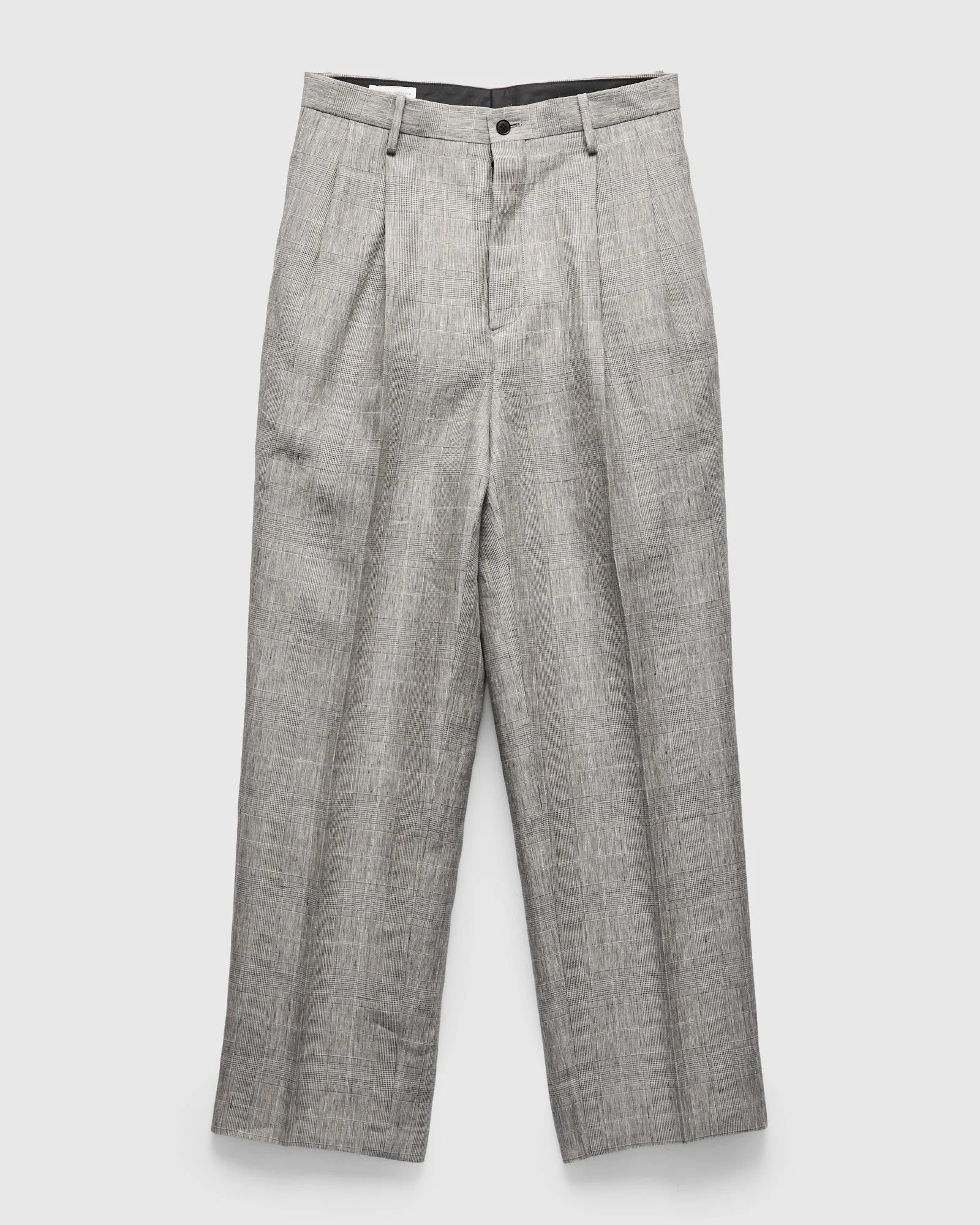 Linen Mohair Shoecut Slacks in Glen Plaid - 1