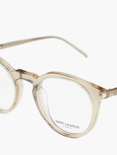 SAINT LAURENT Logo-engraved round acetate glasses outlook