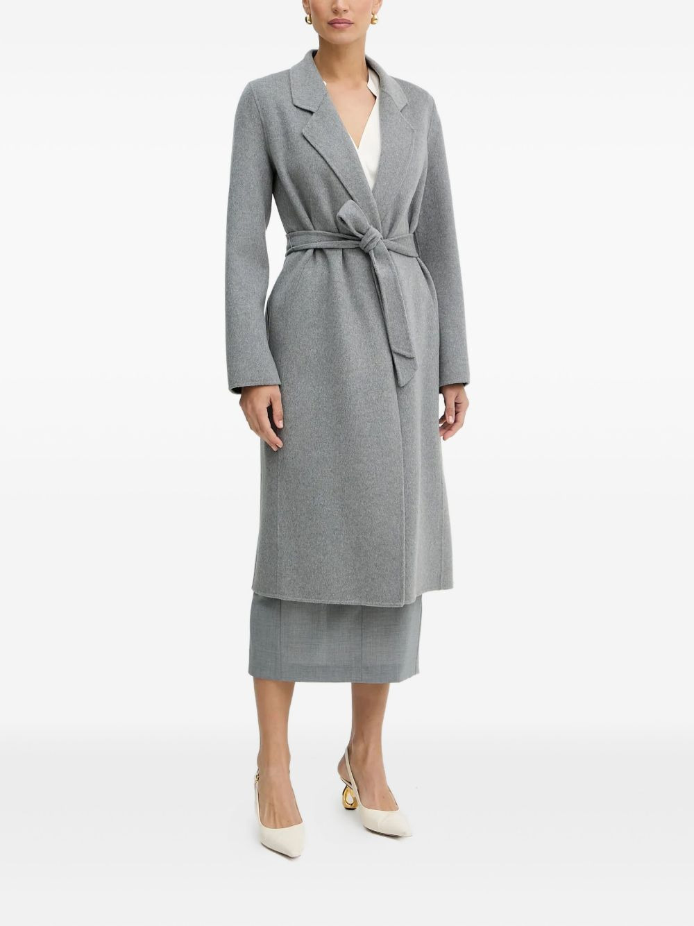 belted notch-lapel coat - 2