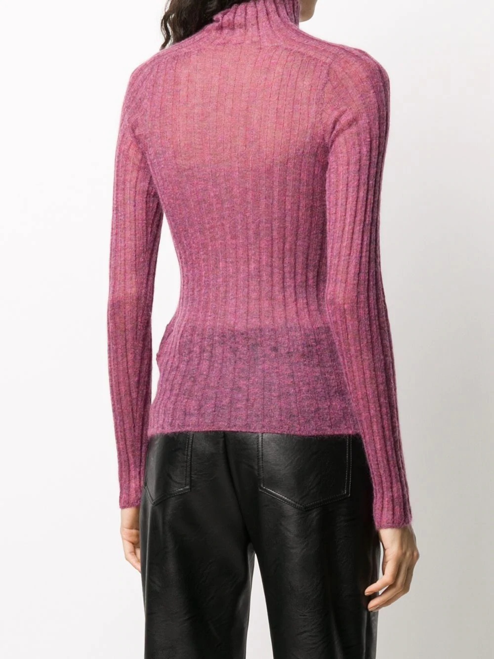   LADIES HIGH NECK KNIT TOP PINK   - 4