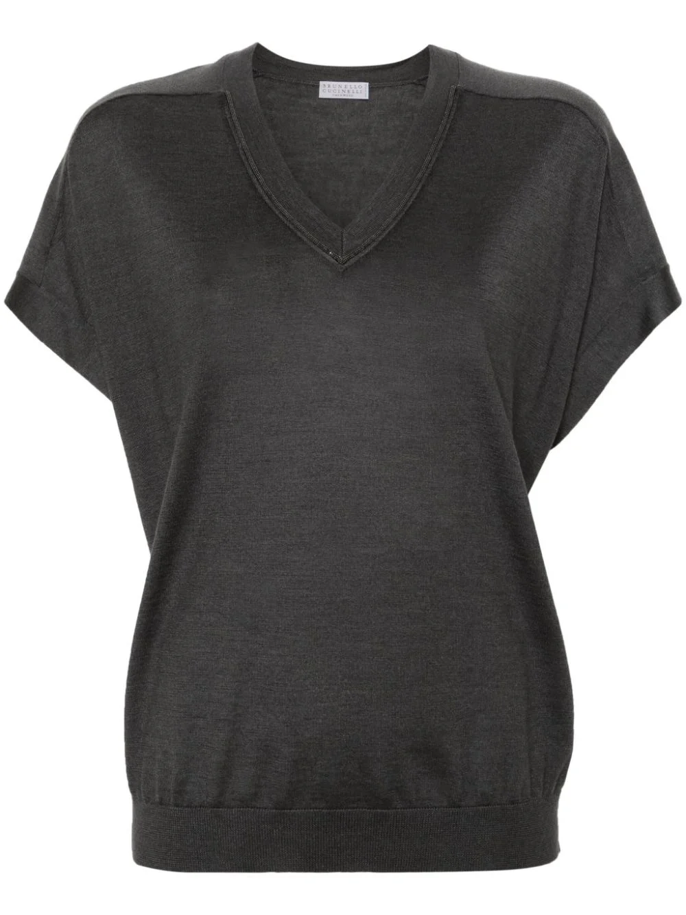 crew-neck knitted T-shirt - 1