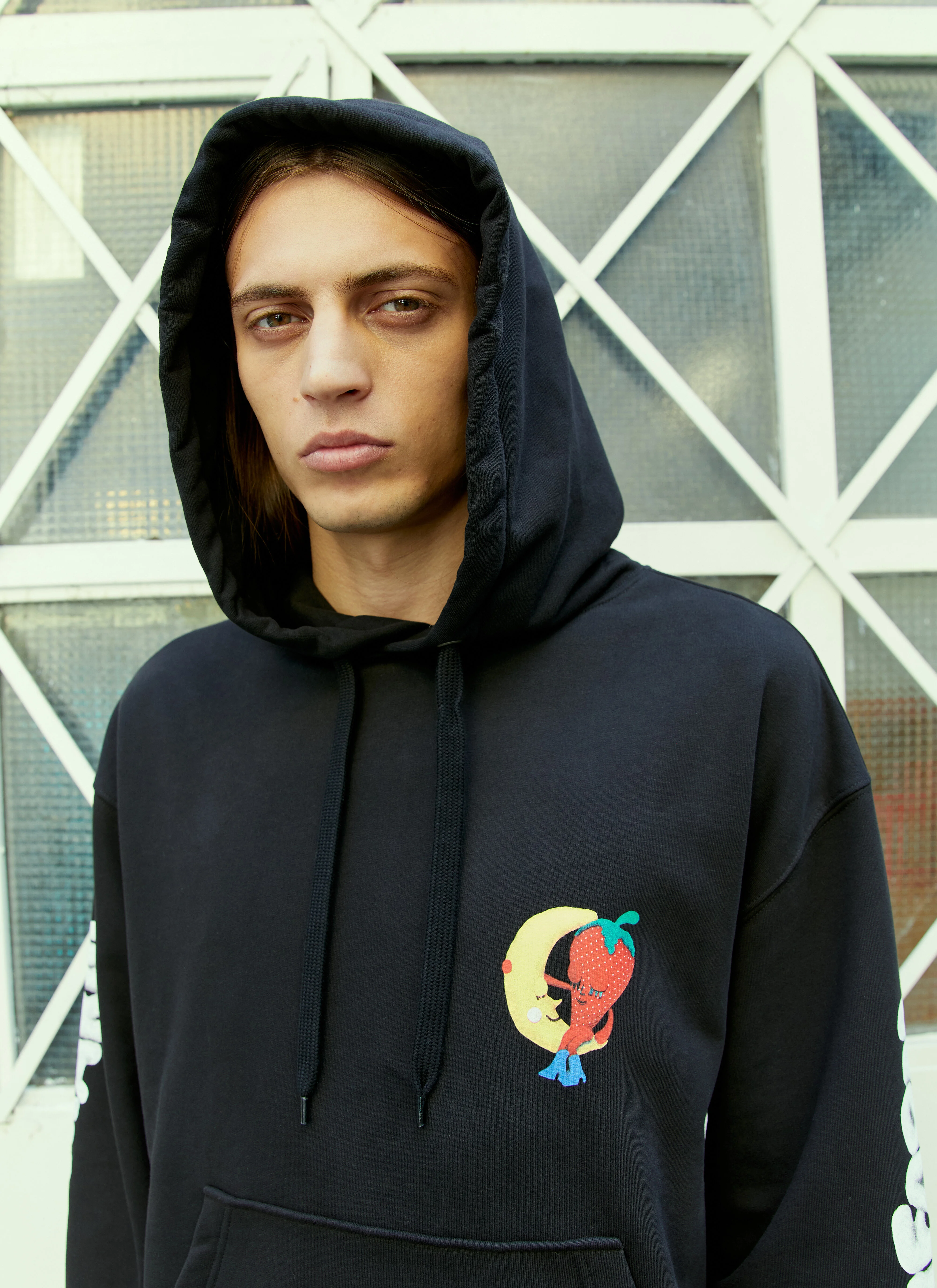 Graphic Print Hooded Sweatshirt - 1