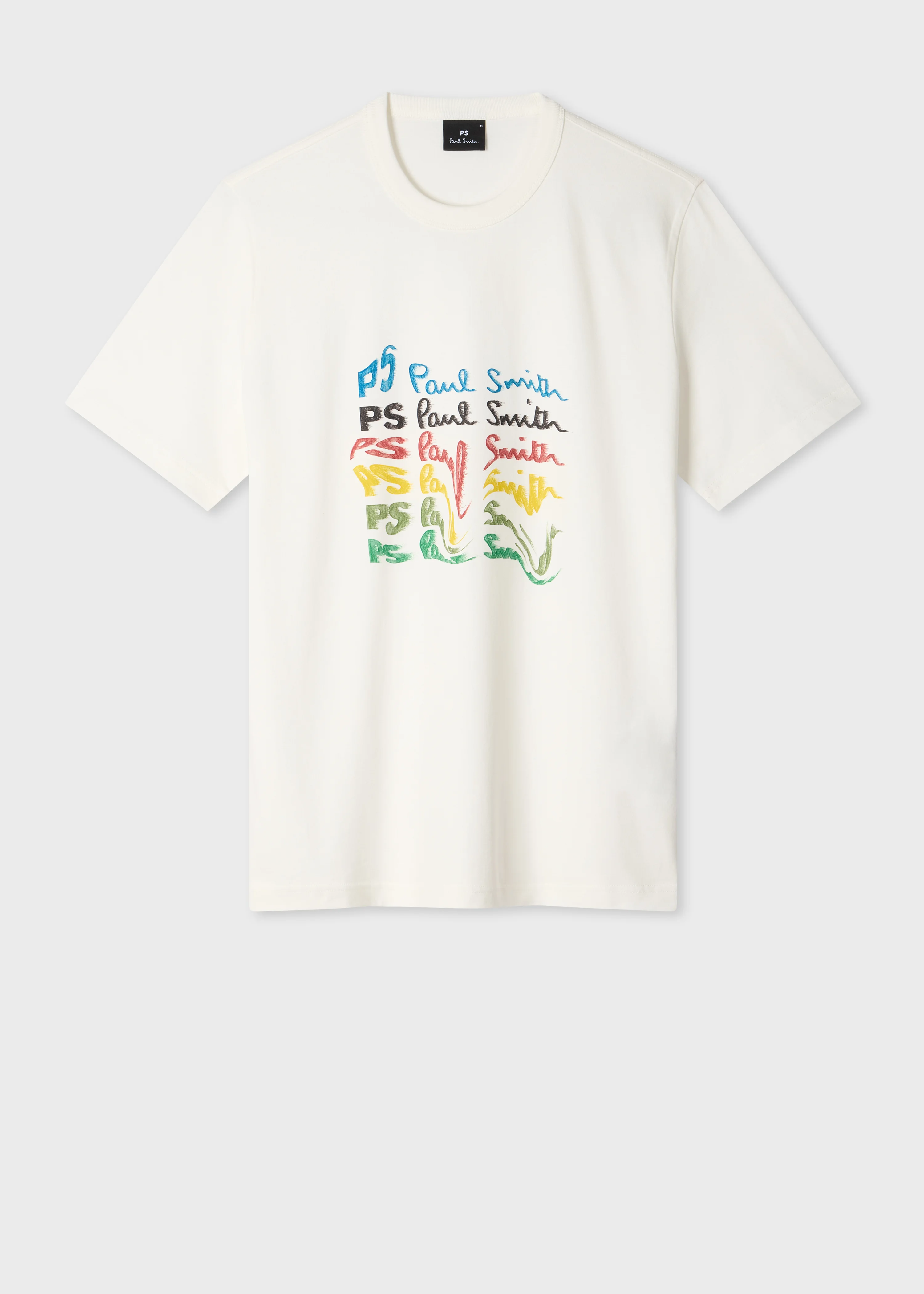 White 'PS Smudge' Print T-Shirt - 1