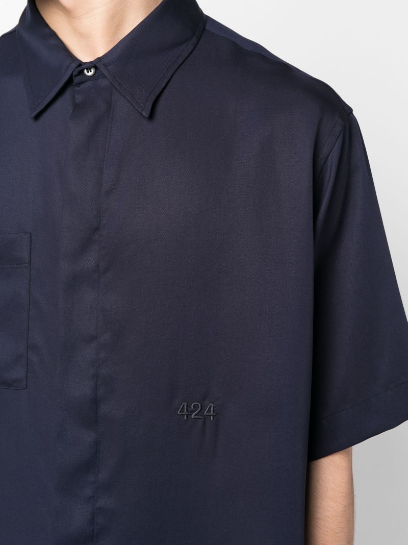 logo-embroidered short-sleeve shirt 5