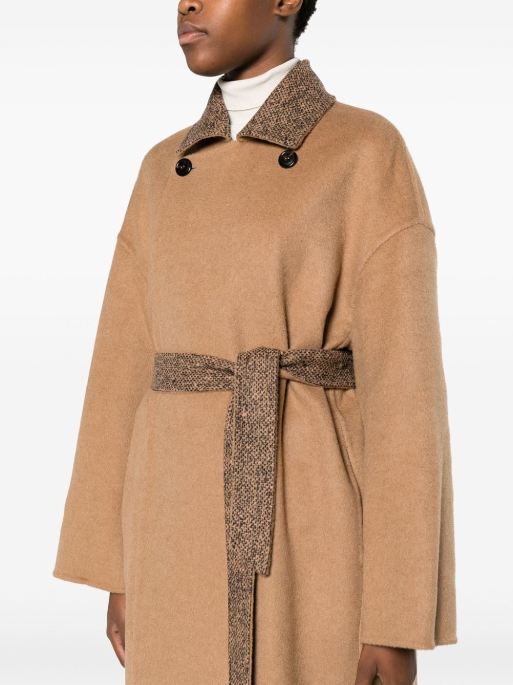 reversible camel hair-blend coat - 6
