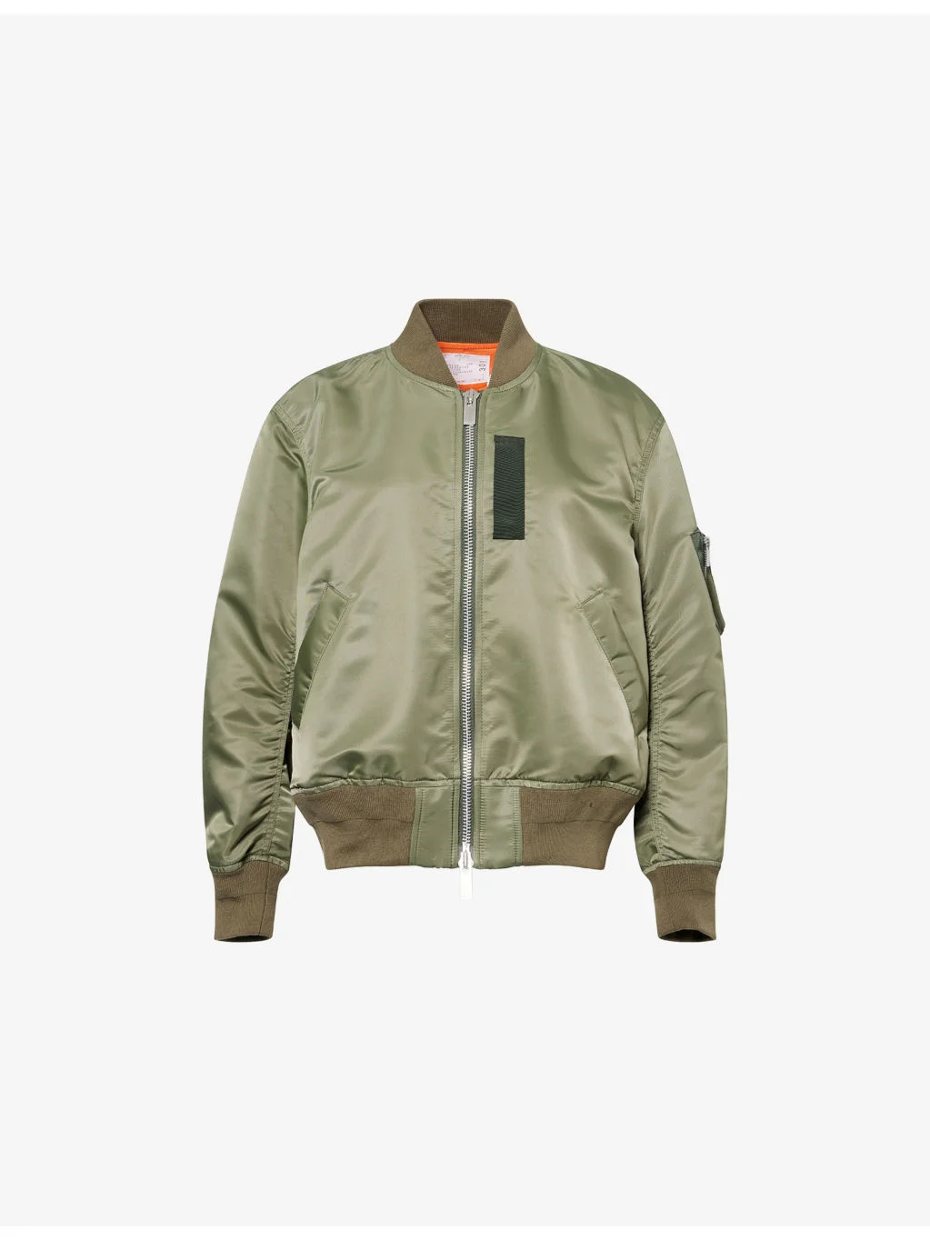 Relaxed-Fit Ruched-Sleeves Shell Jacket - 1