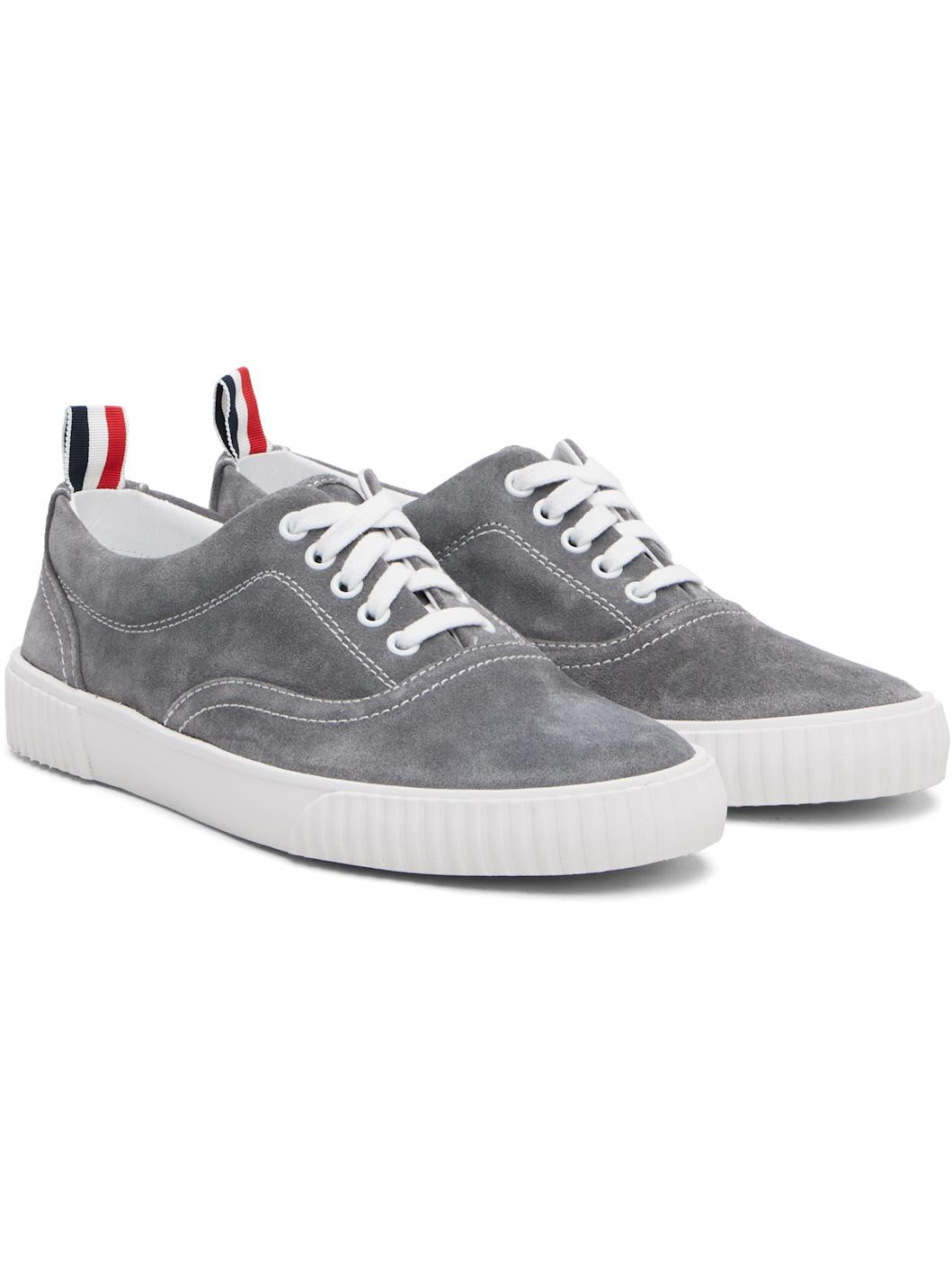 Gray Calf Suede Heritage Sneakers - 4