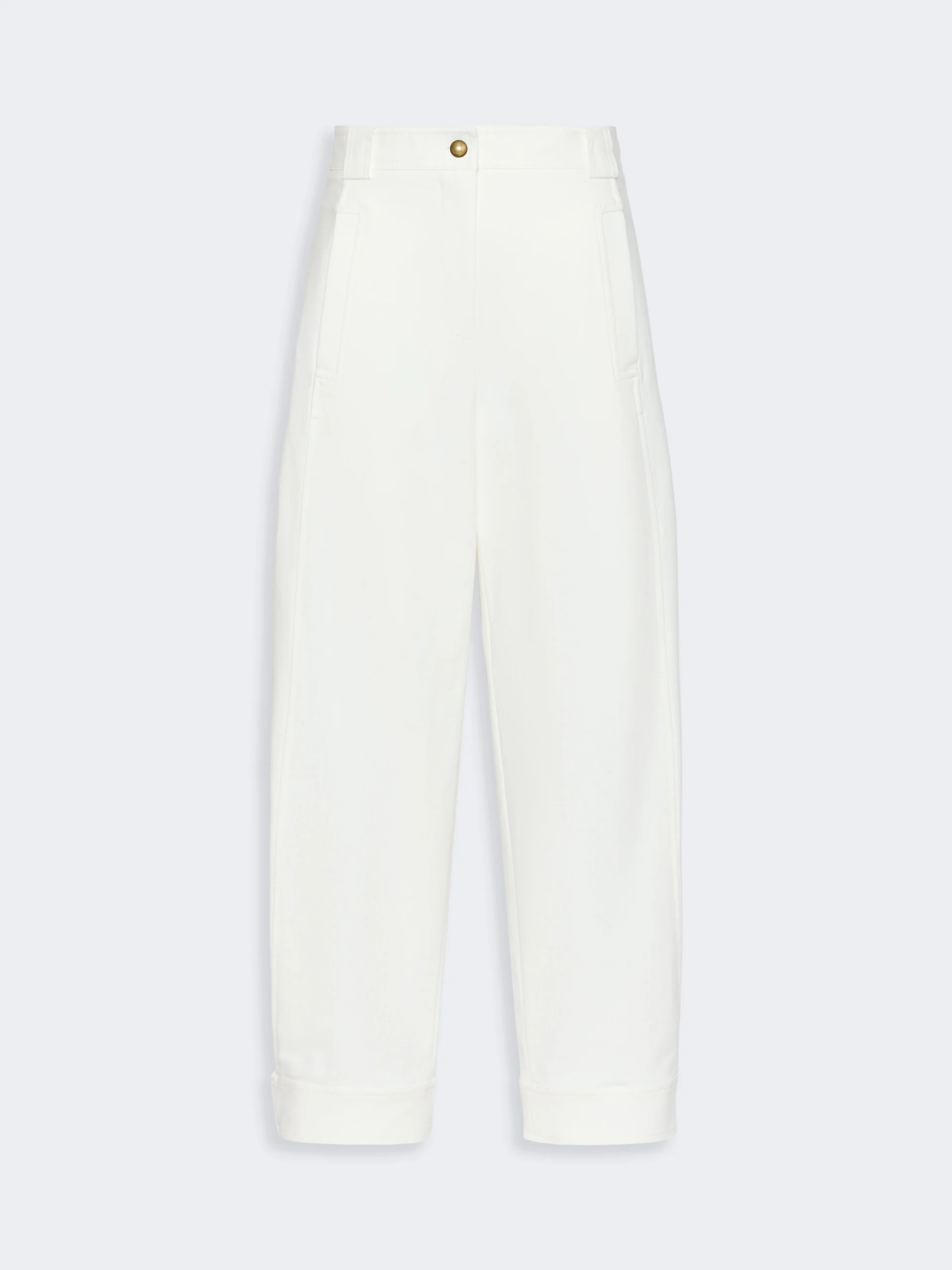 ADORNI Stretch cotton canvas trousers - WHITE - 1