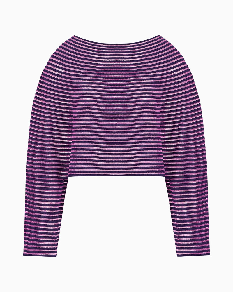 Cape-effect cropped jumper in ottoman fabric 1
