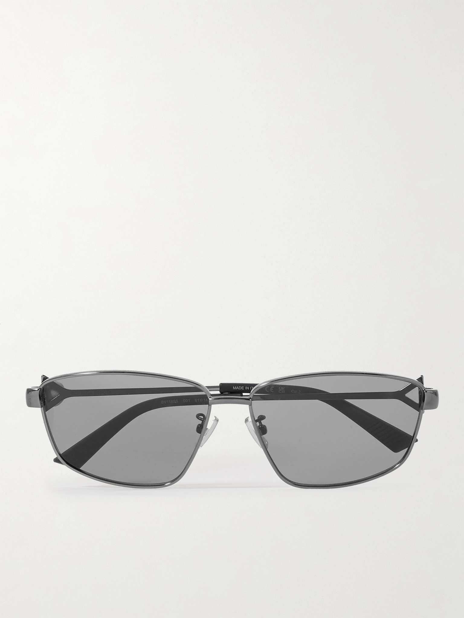 D-Frame Silver-Tone Sunglasses - 1