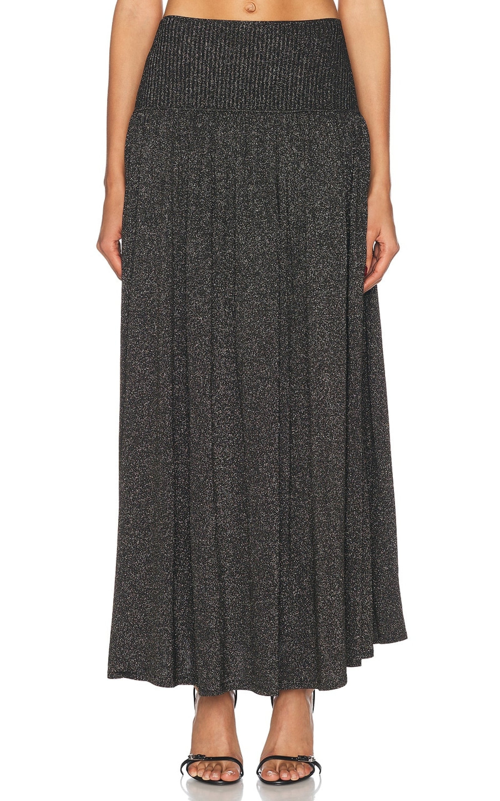 Crush Metallic Flare Skirt - 3