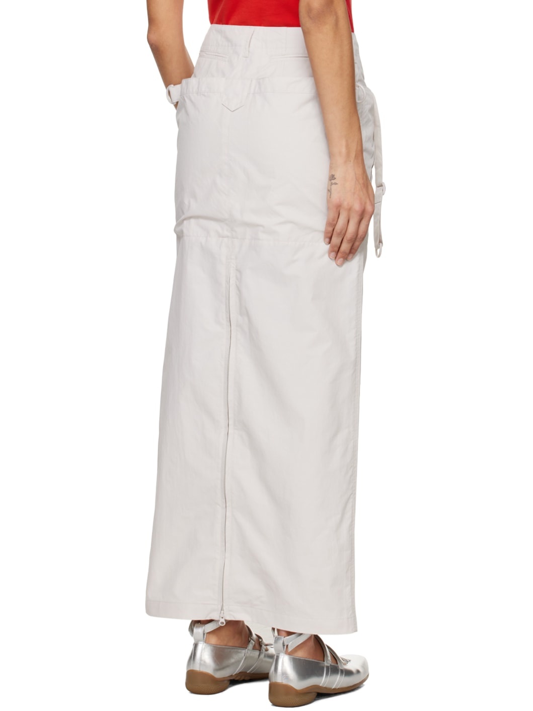 Gray Layered Maxi Skirt - 3